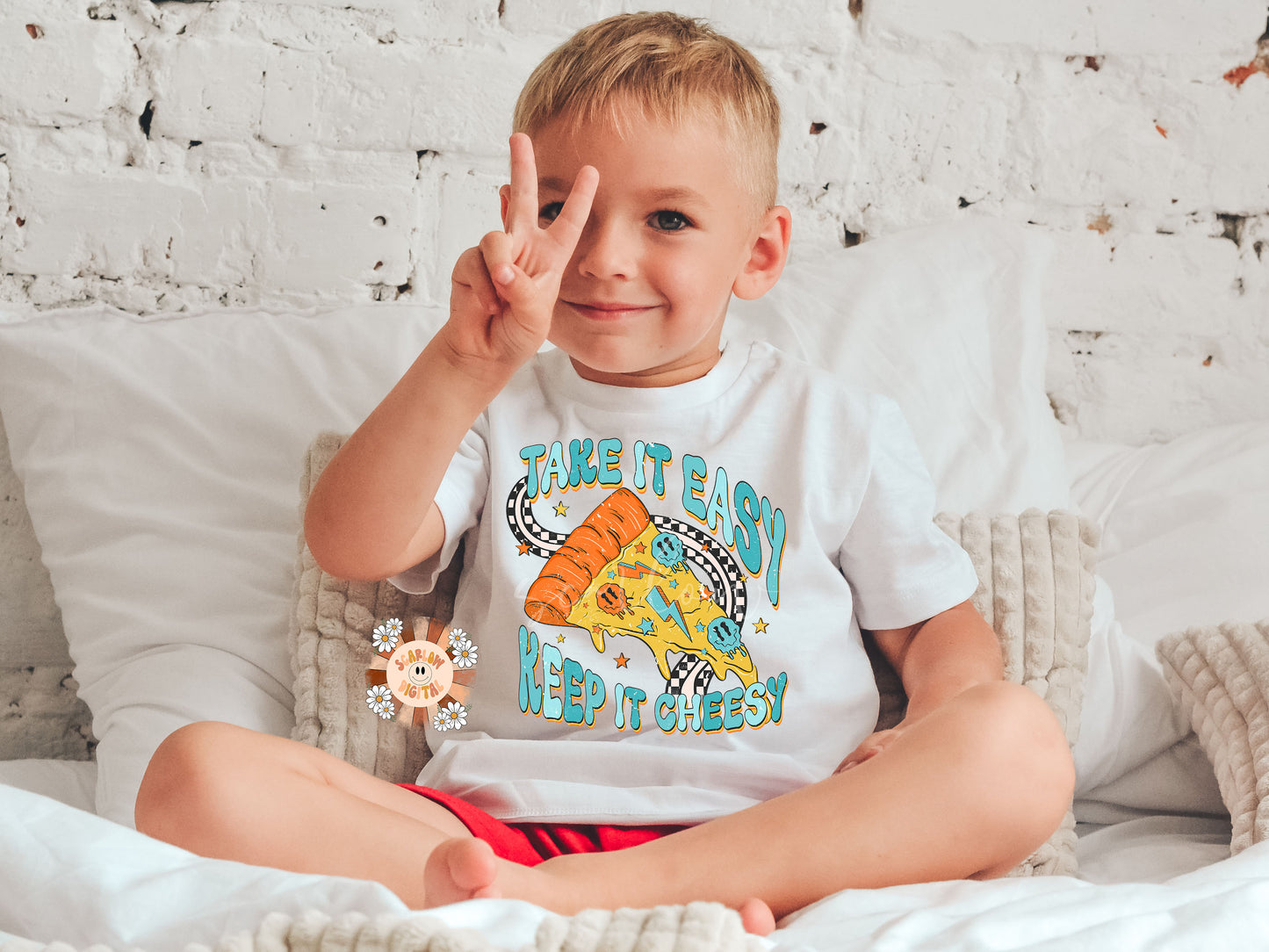 Take it Easy Keep it Cheesy PNG Sublimation Digital Design Download, boy png, retro png, pizza png, boho png, funny png, png for boys