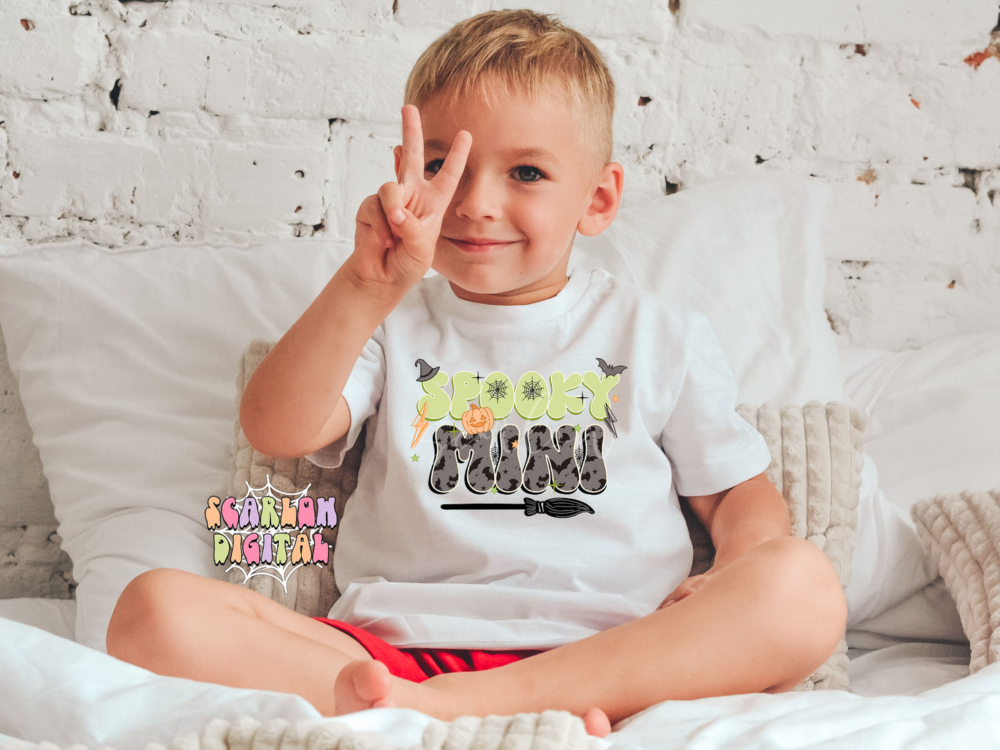 Spooky Mini PNG-Halloween Sublimation Digital Design Download-bats png, spooky season png, mom and me png, png for kids, pumpkins png design