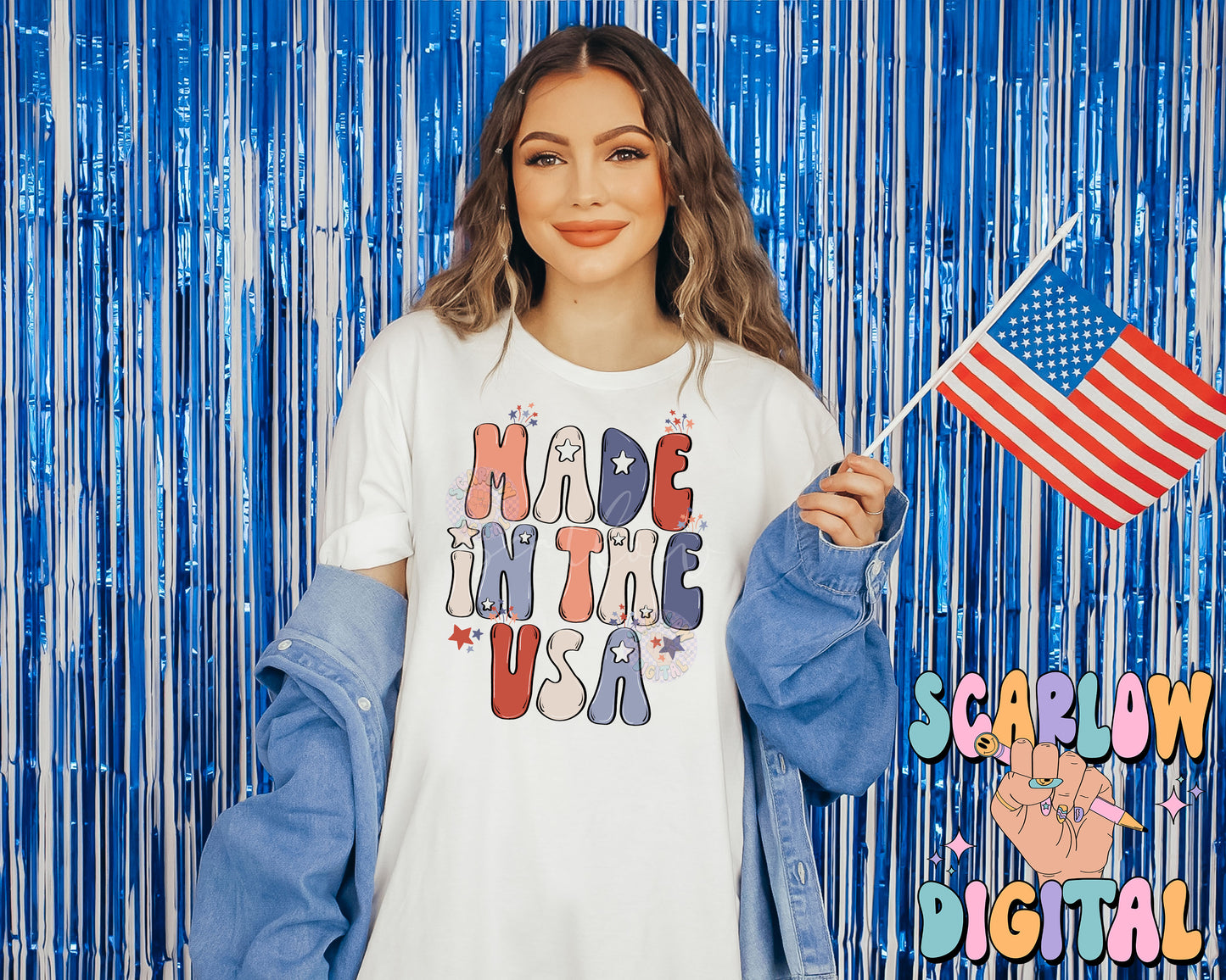 Made in the USA PNG-July 4th Digital Design