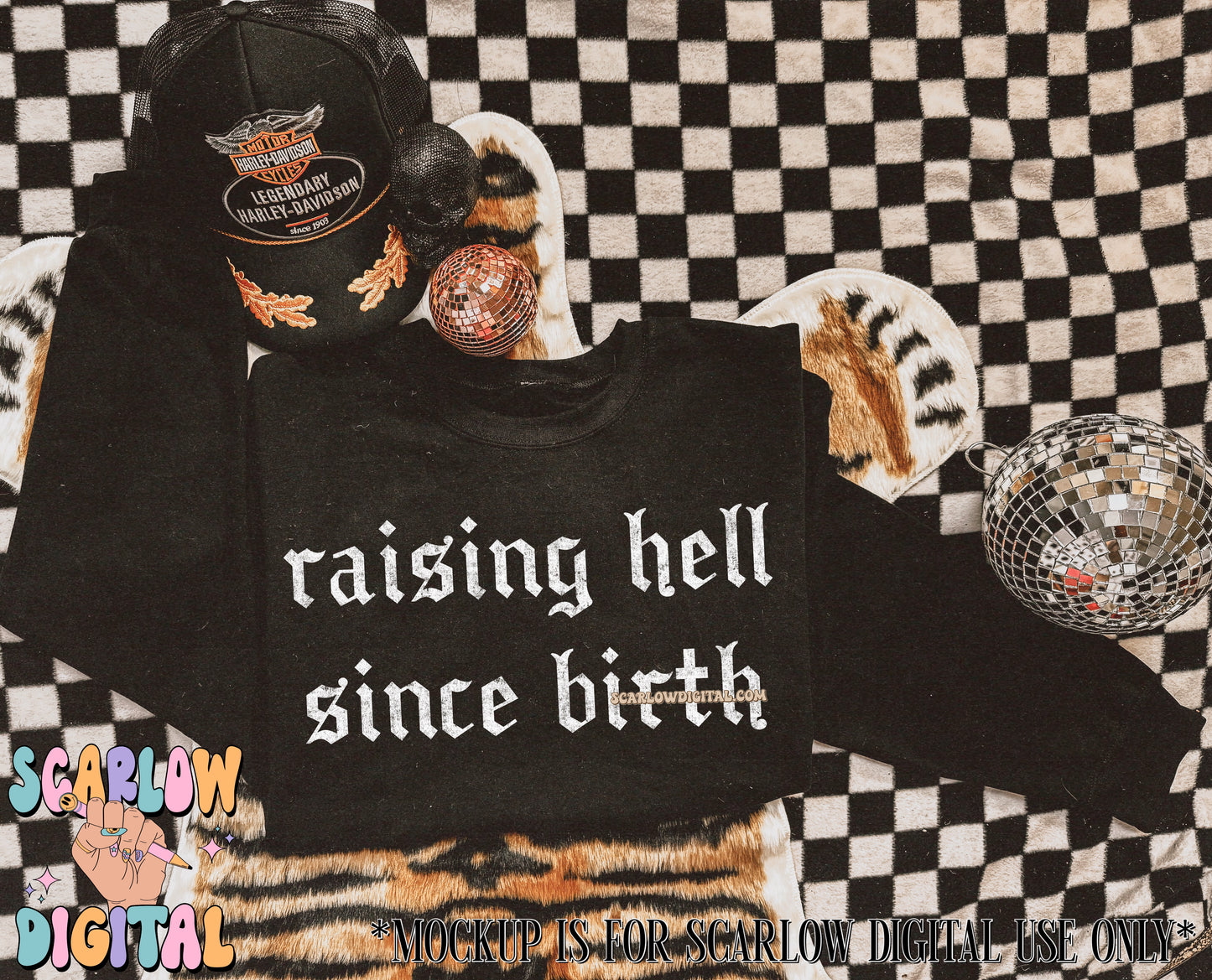 Raising Hell Since Birth PNG Digital Design