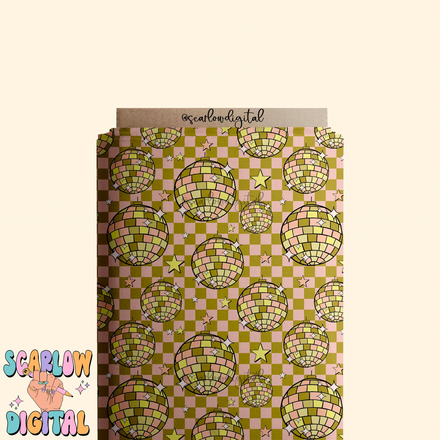 Retro Disco Balls Seamless Pattern-New Years Sublimation Digital Design Download-2025 seamless pattern, happy new year seamless pattern