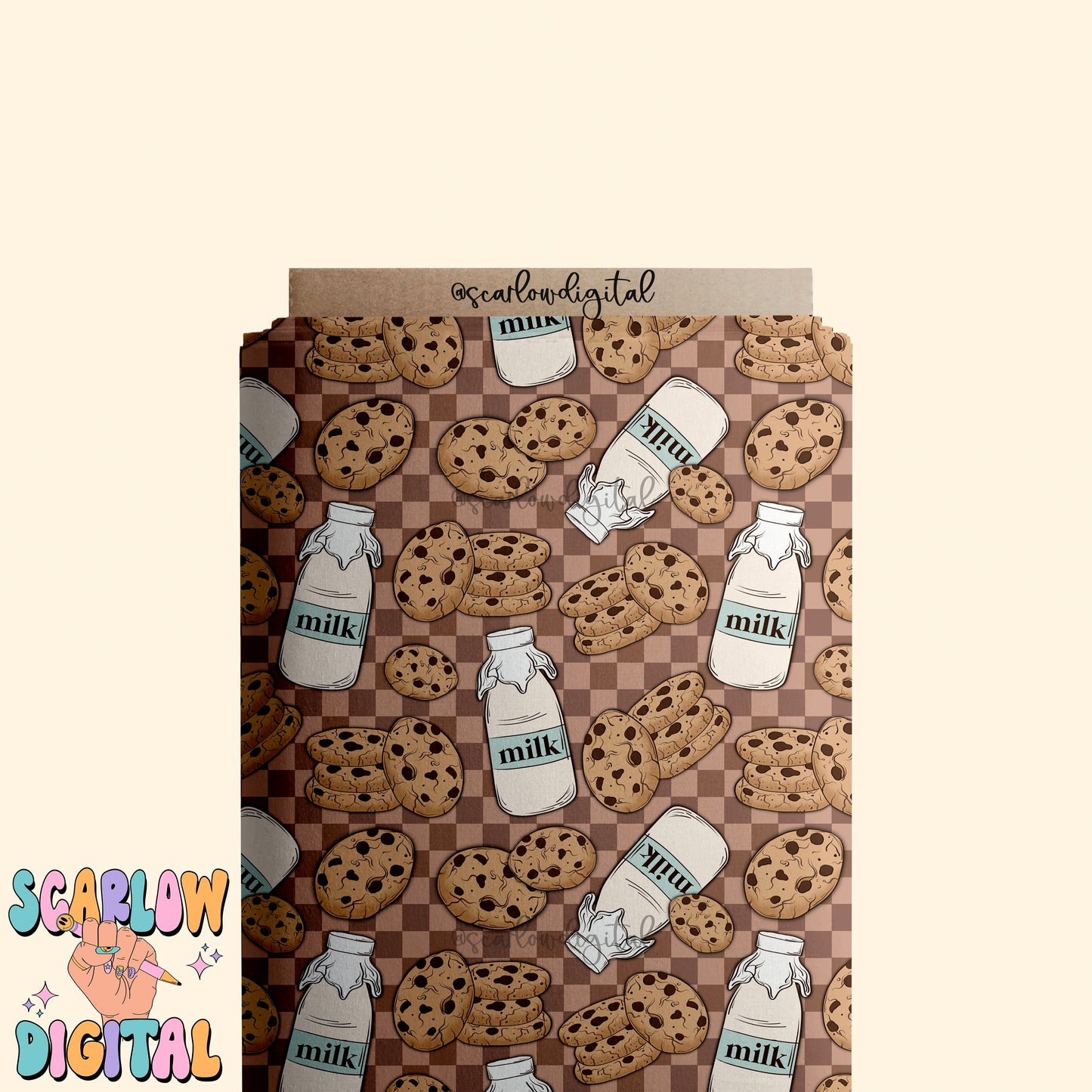 Milk and Cookies Seamless Pattern-Christmas Sublimation Digital Design Download-retro christmas seamless, santa claus seamless pattern