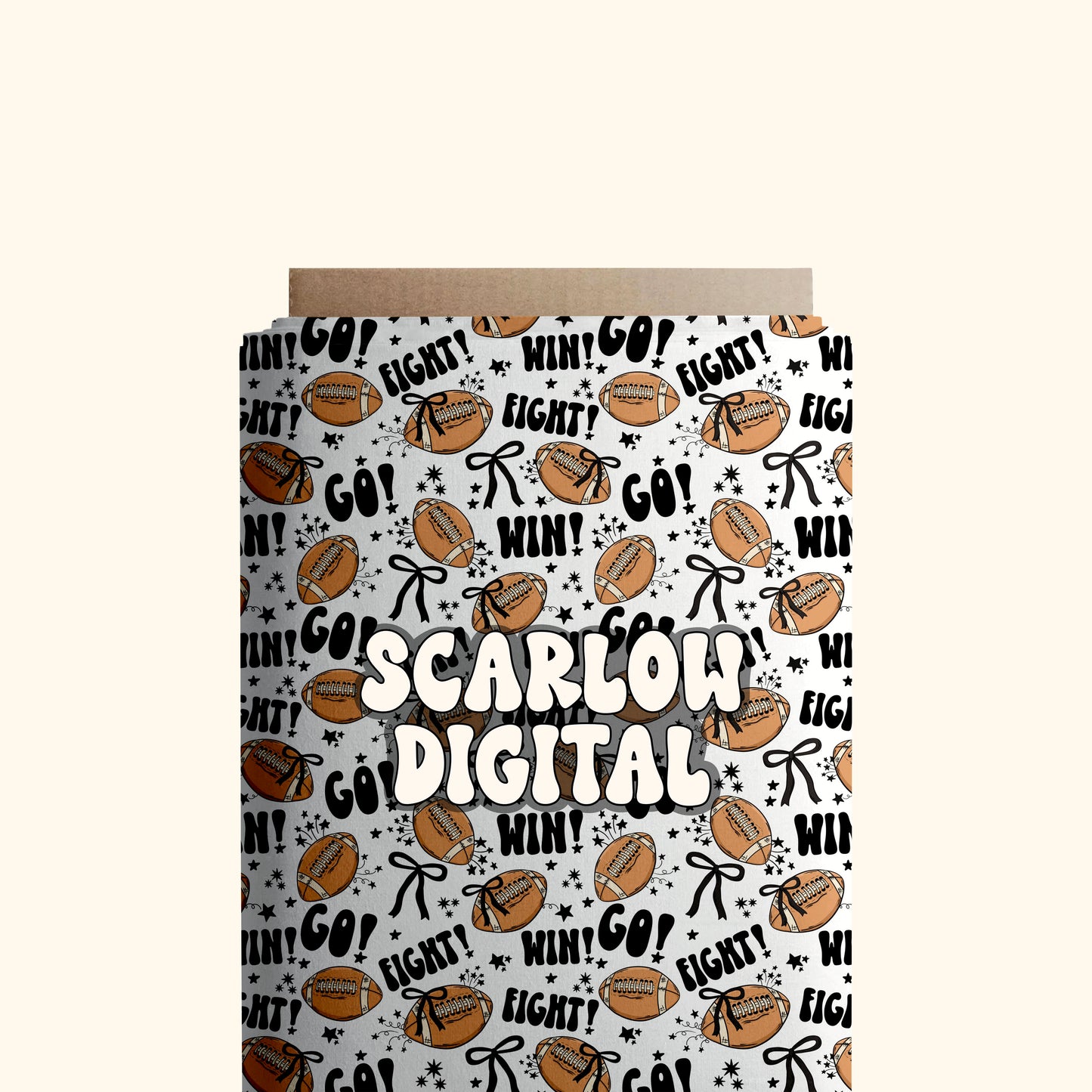 Footballs and Bows Seamless Pattern Digital Design