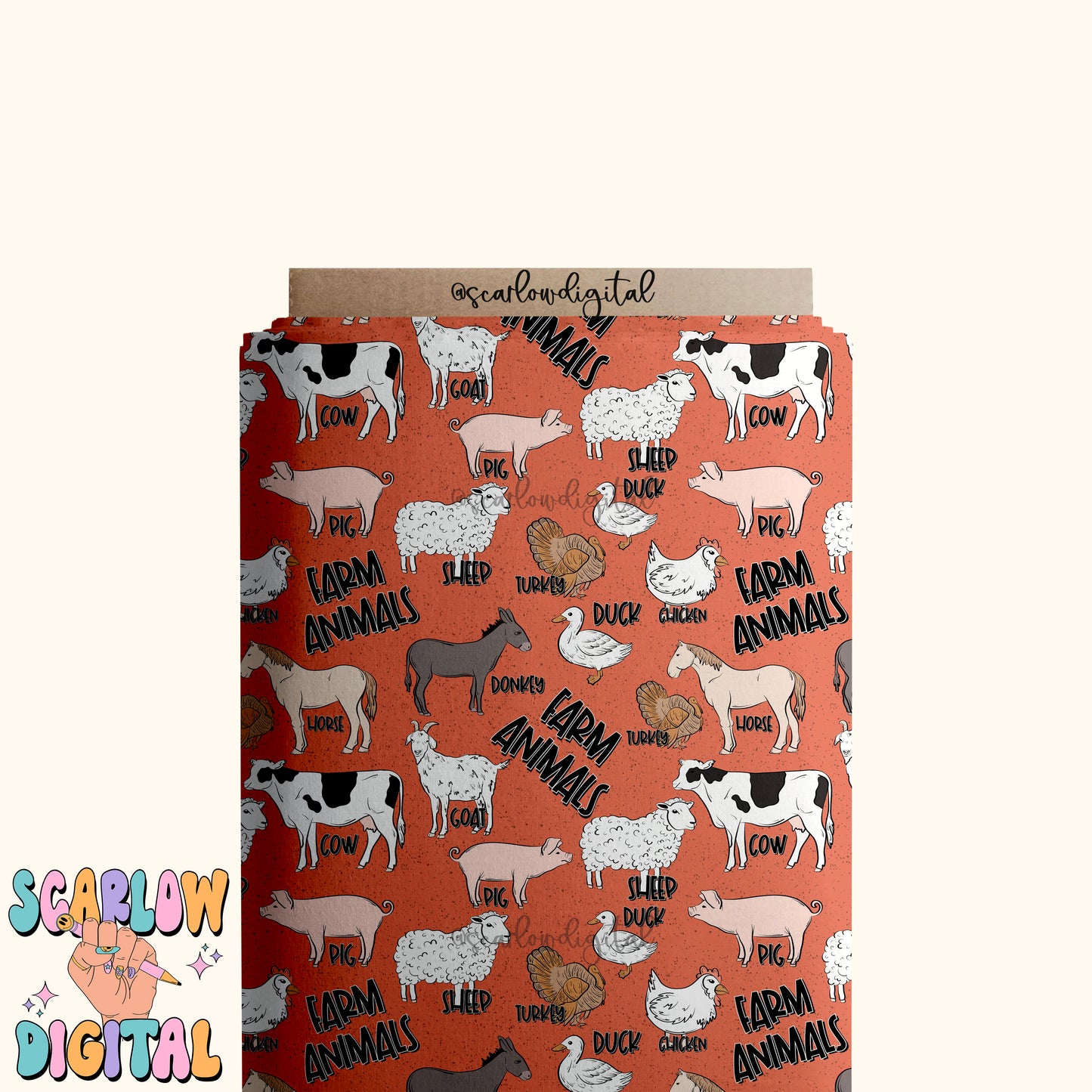 Farm Animals Seamless Pattern Digital Design Download, cows seamless file, boy seamless pattern, kids seamless pattern, country seamless