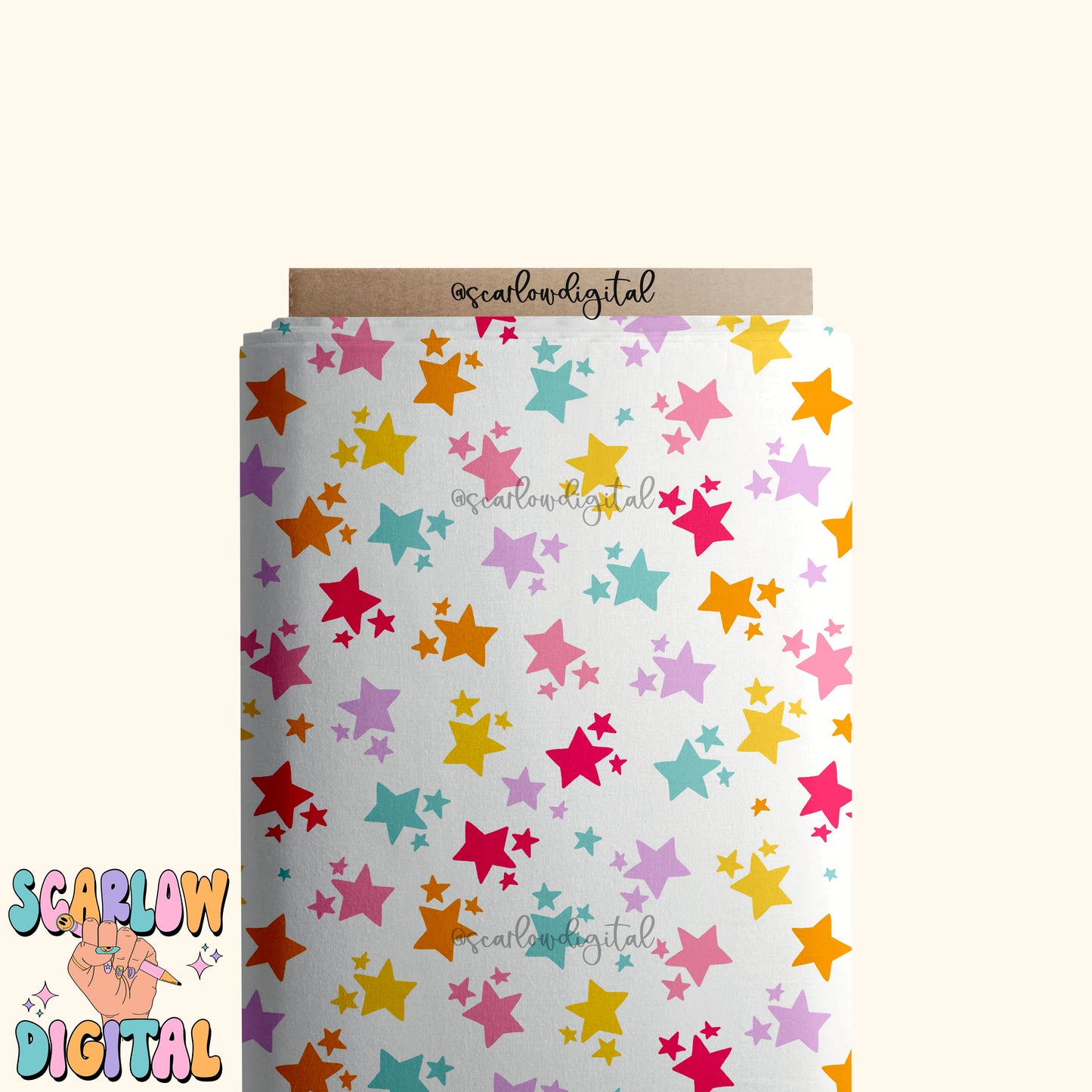 Stars Seamless Pattern Digital Design Download, colorful seamless pattern, retro digital prints, rainbow prints, kids seamless patterns