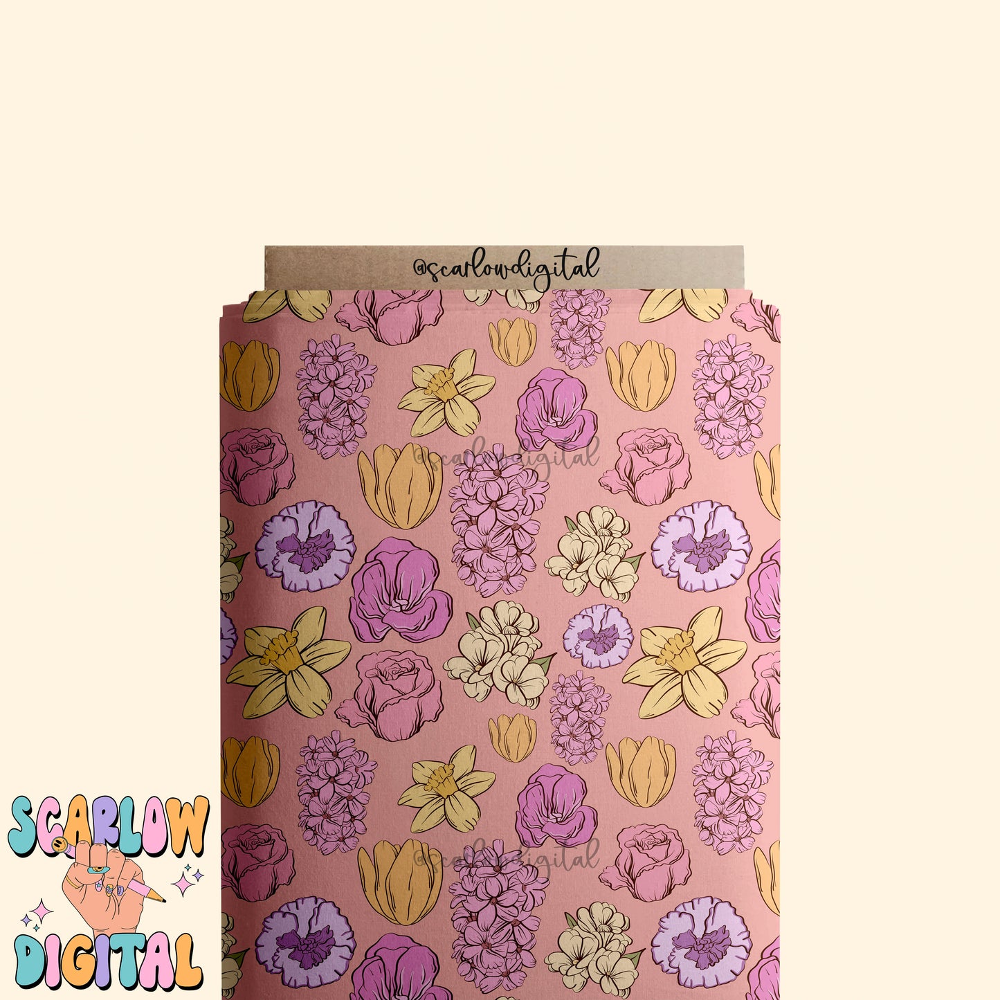 Floral Seamless Pattern-Spring Sublimation Digital Design Download-spring flowers seamless pattern, summer seamless, girly seamless pattern