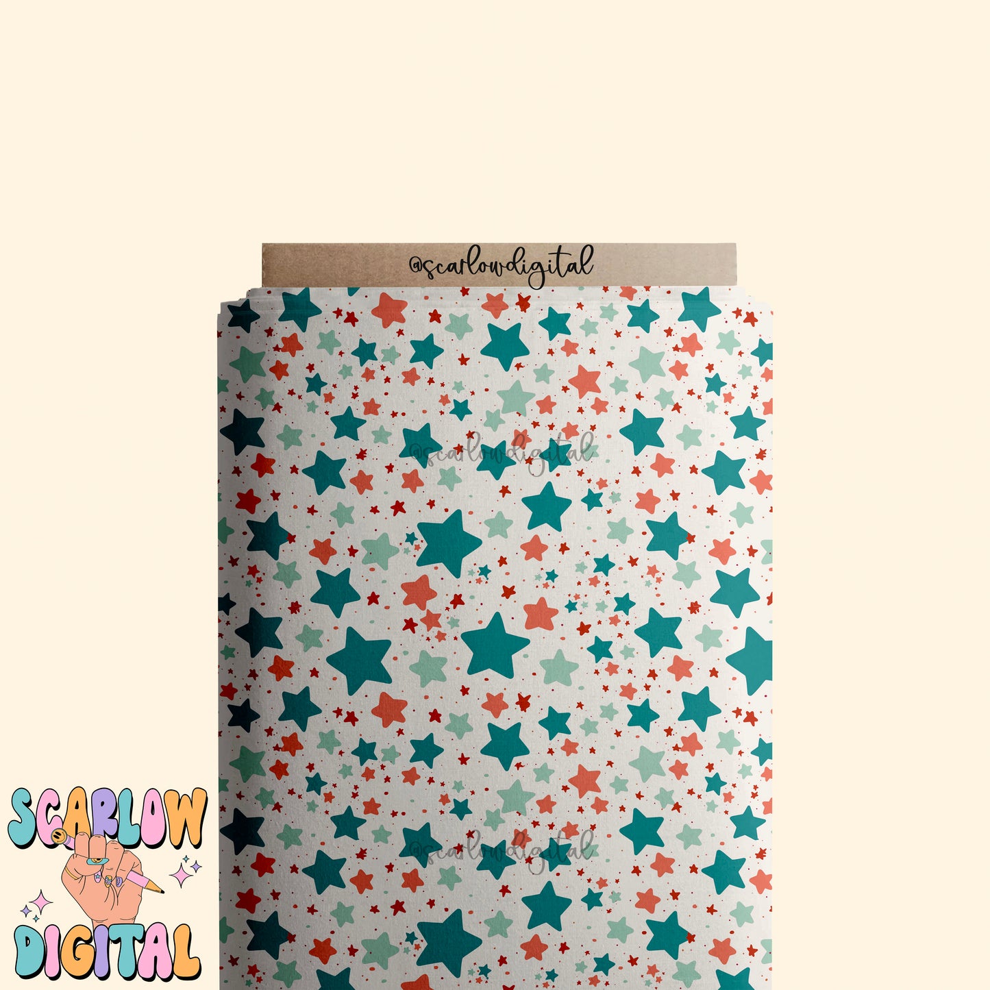 Patriotic Stars Seamless Pattern