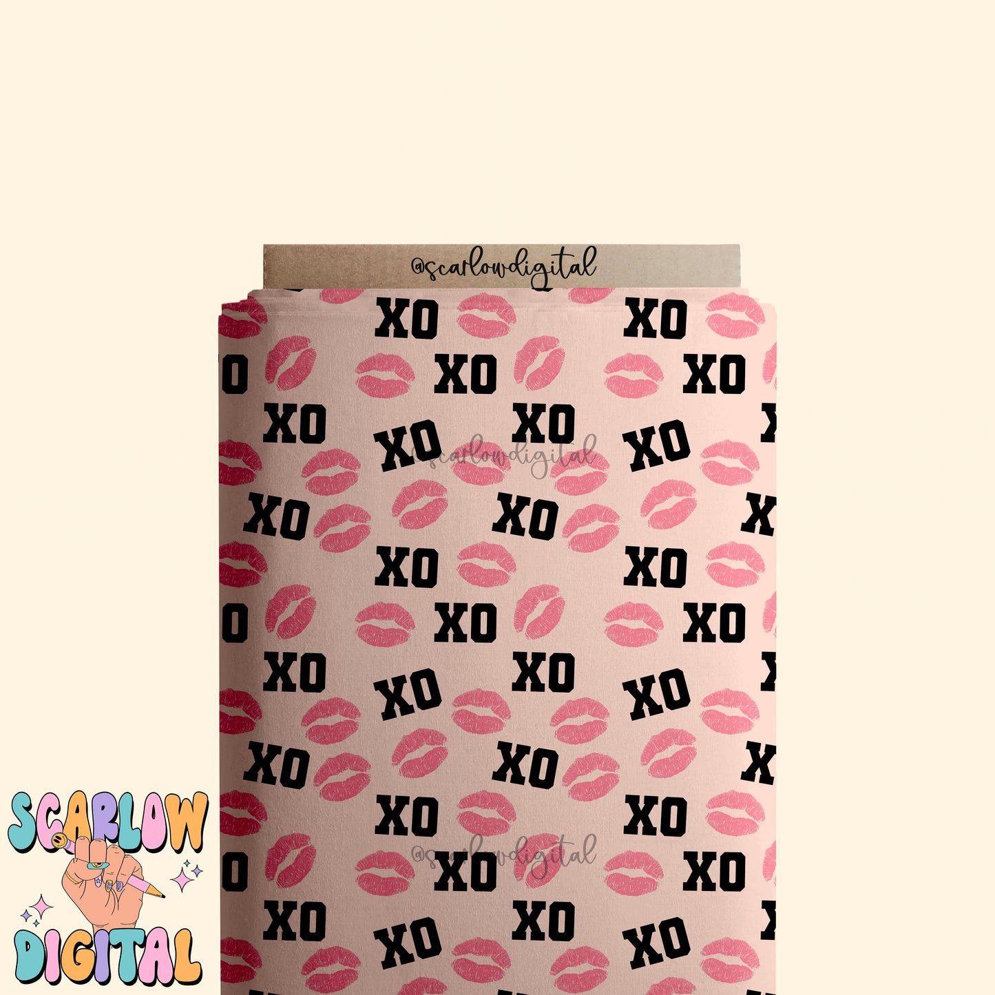 XoXo Seamless Pattern-Valentine's Day Sublimation Digital Design Download-kisses seamless file, vday designs, hearts seamless file designs