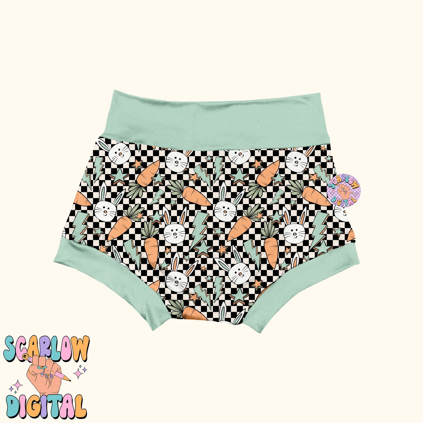 Checkered Easter Doodles Seamless Pattern-boy seamless pattern, retro easter seamless pattern, easter bunny seamless, kids seamless pattern