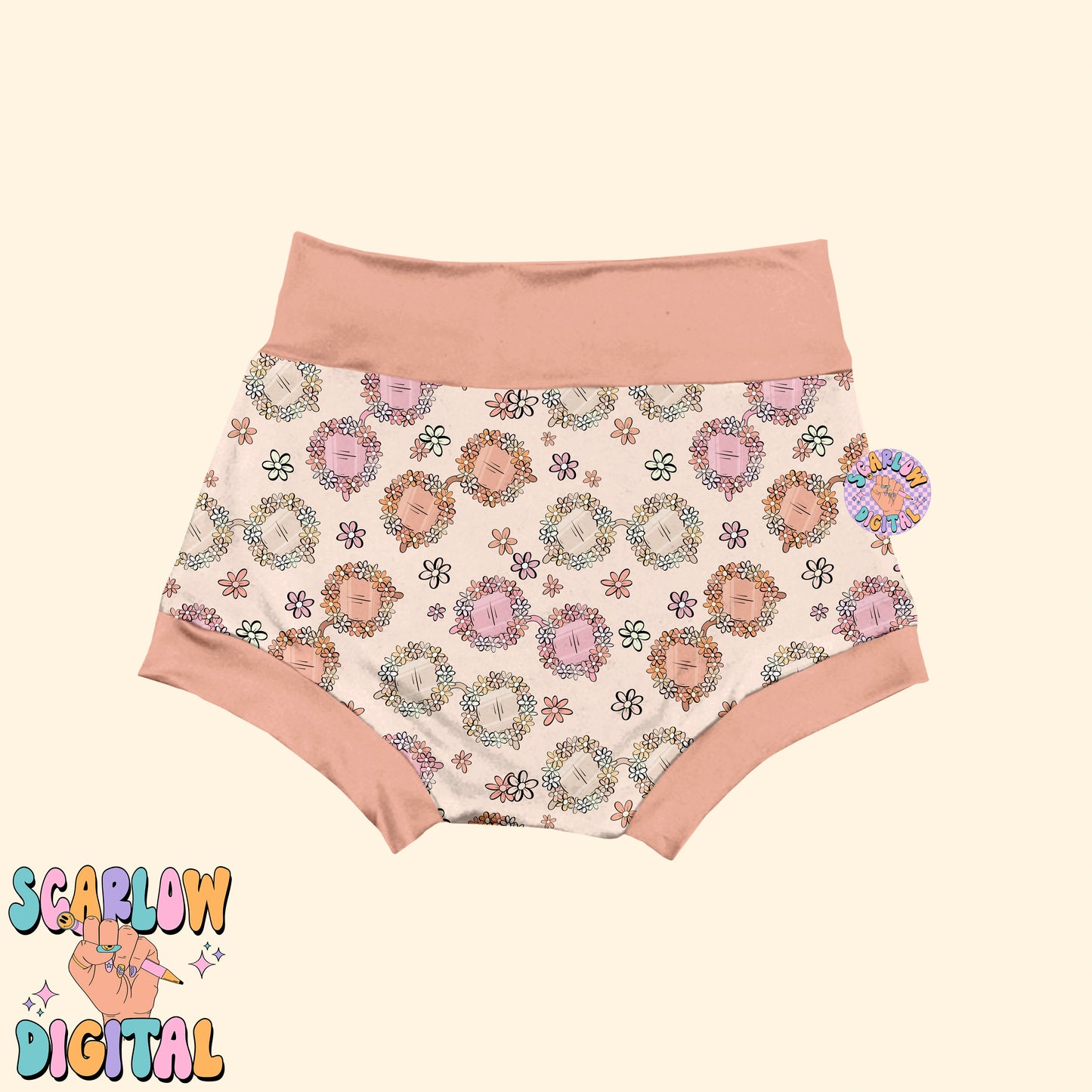 Floral Sunglasses Seamless Pattern-Summer Sublimation Digital Design Download-flowers seamless pattern, boho girly seamless, summer designs