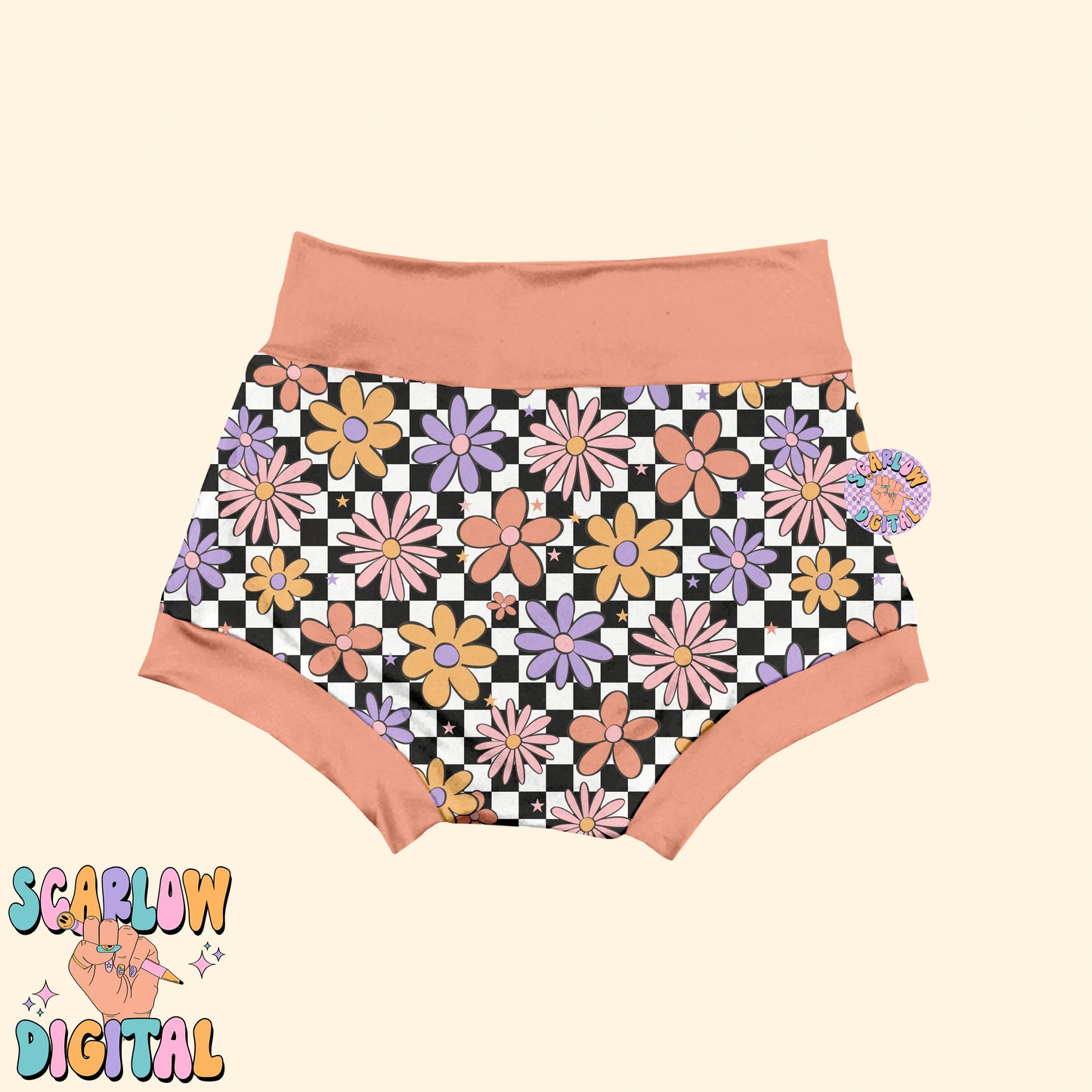 Checkered Floral Seamless Paper Digital Design Download, flower seamless pattern, retro seamless paper, trendy digital paper, girl seamless