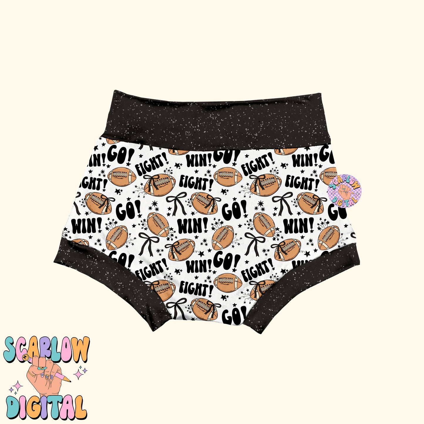 Footballs and Bows Seamless Pattern Digital Design