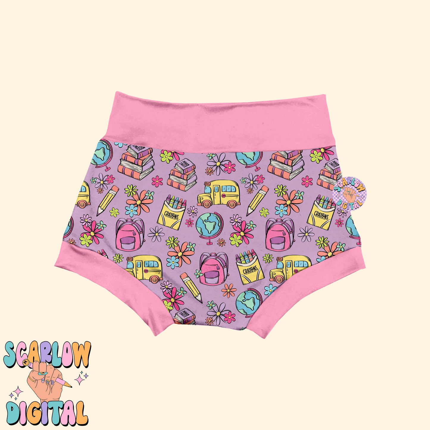 Girl Back to School Seamless Pattern Digital Design