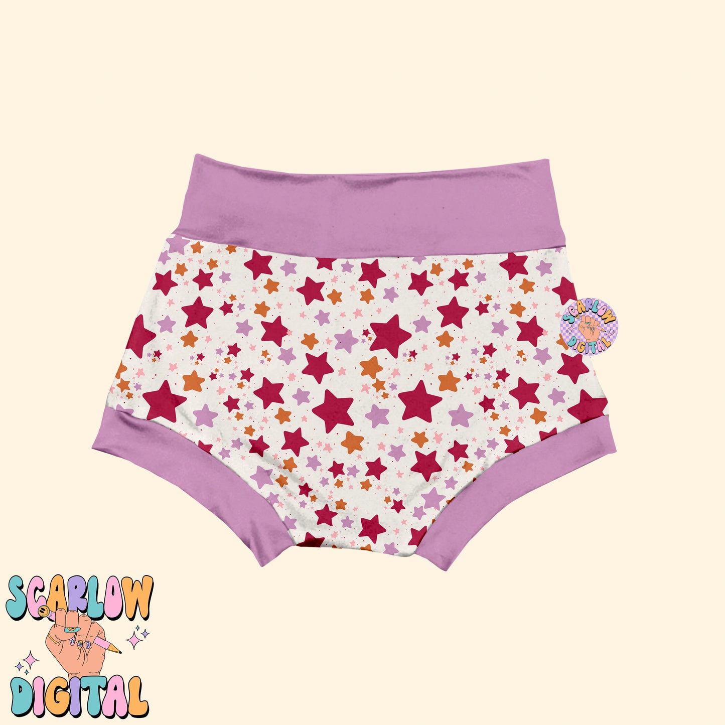 Colorful Stars Seamless Pattern-Retro Sublimation Digital Design Download-preppy seamless pattern, girl seamless pattern, celestial seamless