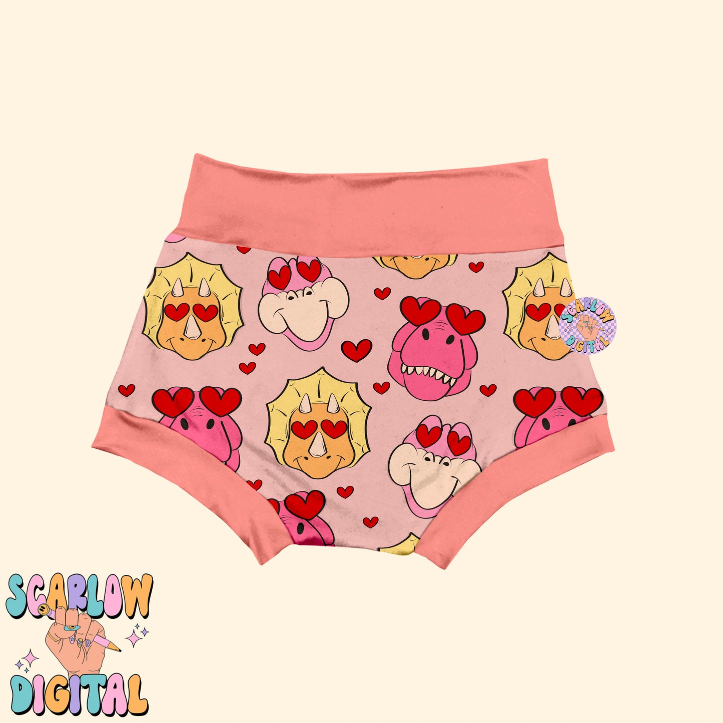 Dinosaurs Seamless Pattern-Valentine's Day Sublimation Digital Design Download-heart eyes seamless pattern, girl valentine's day seamless