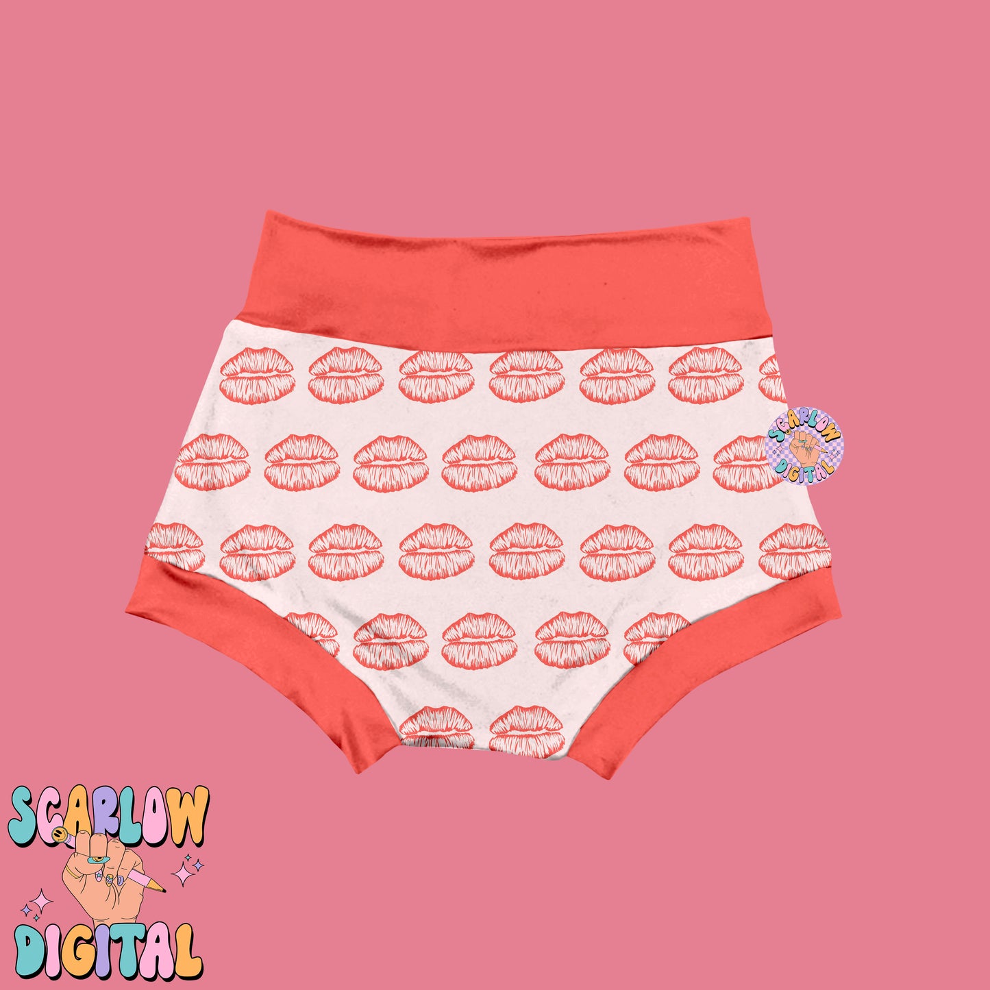 Kisses Seamless Pattern-Valentine's Day Sublimation Digital Design Download-xoxo seamless pattern, lips seamless pattern, boy seamless file