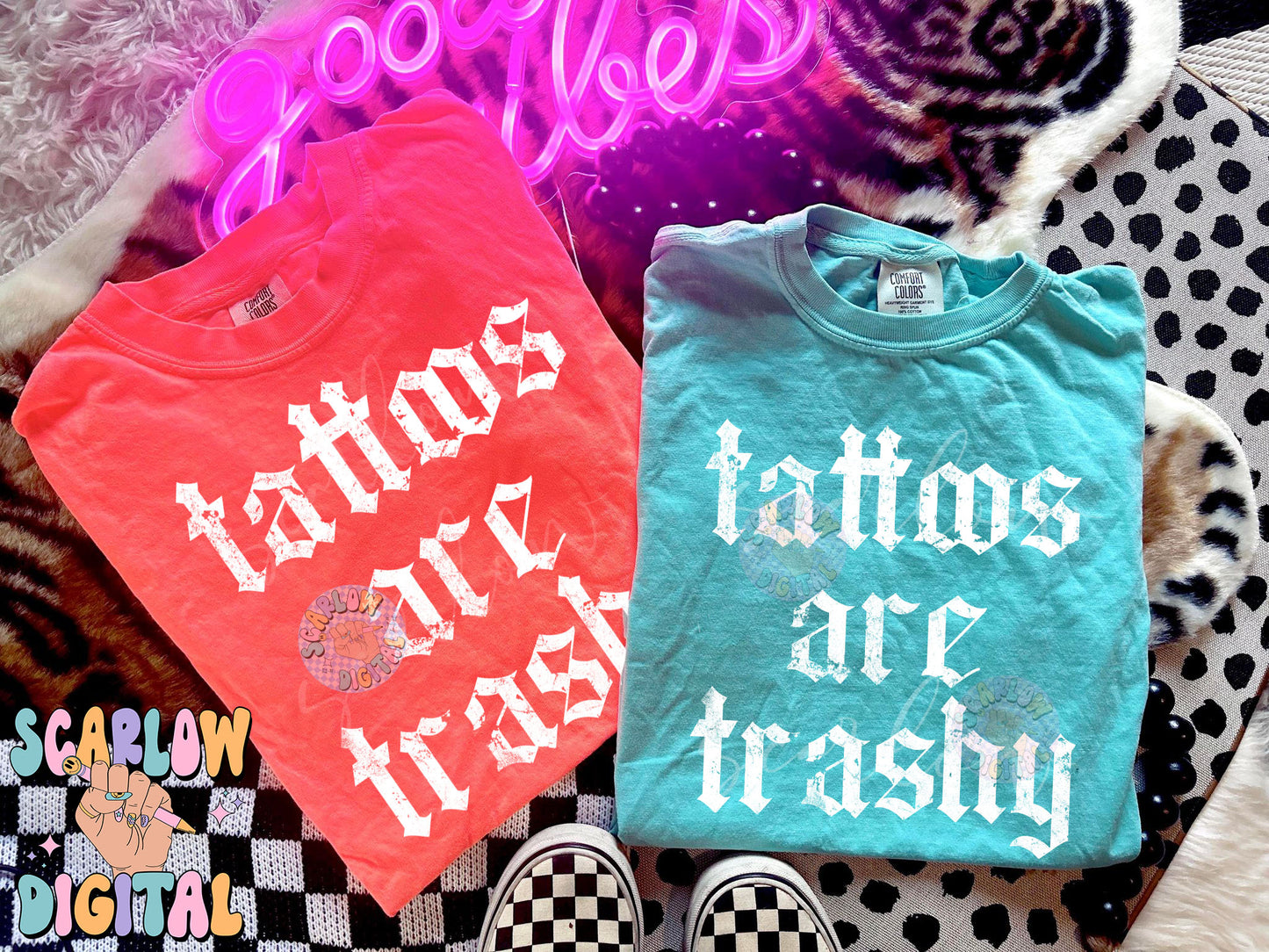 Tattoos Are Trashy PNG Digital Design Download, sarcastic png, funny png, inked png, tattooed png, png for adults, grunge png, edgy png