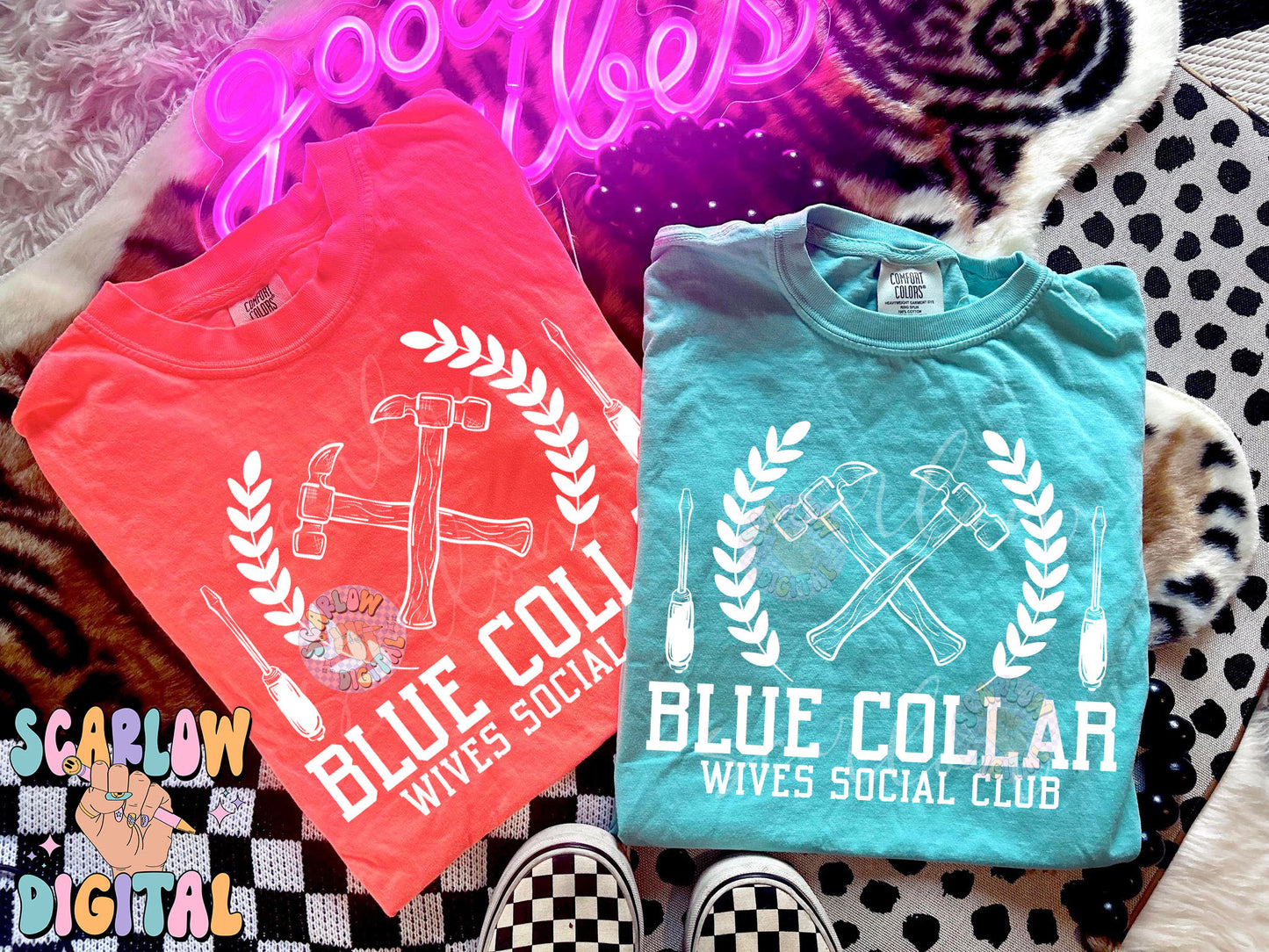 Blue Collar Wives Social Club PNG Digital Design Download, vintage style png, simple png, single color png, trendy png, png design for women