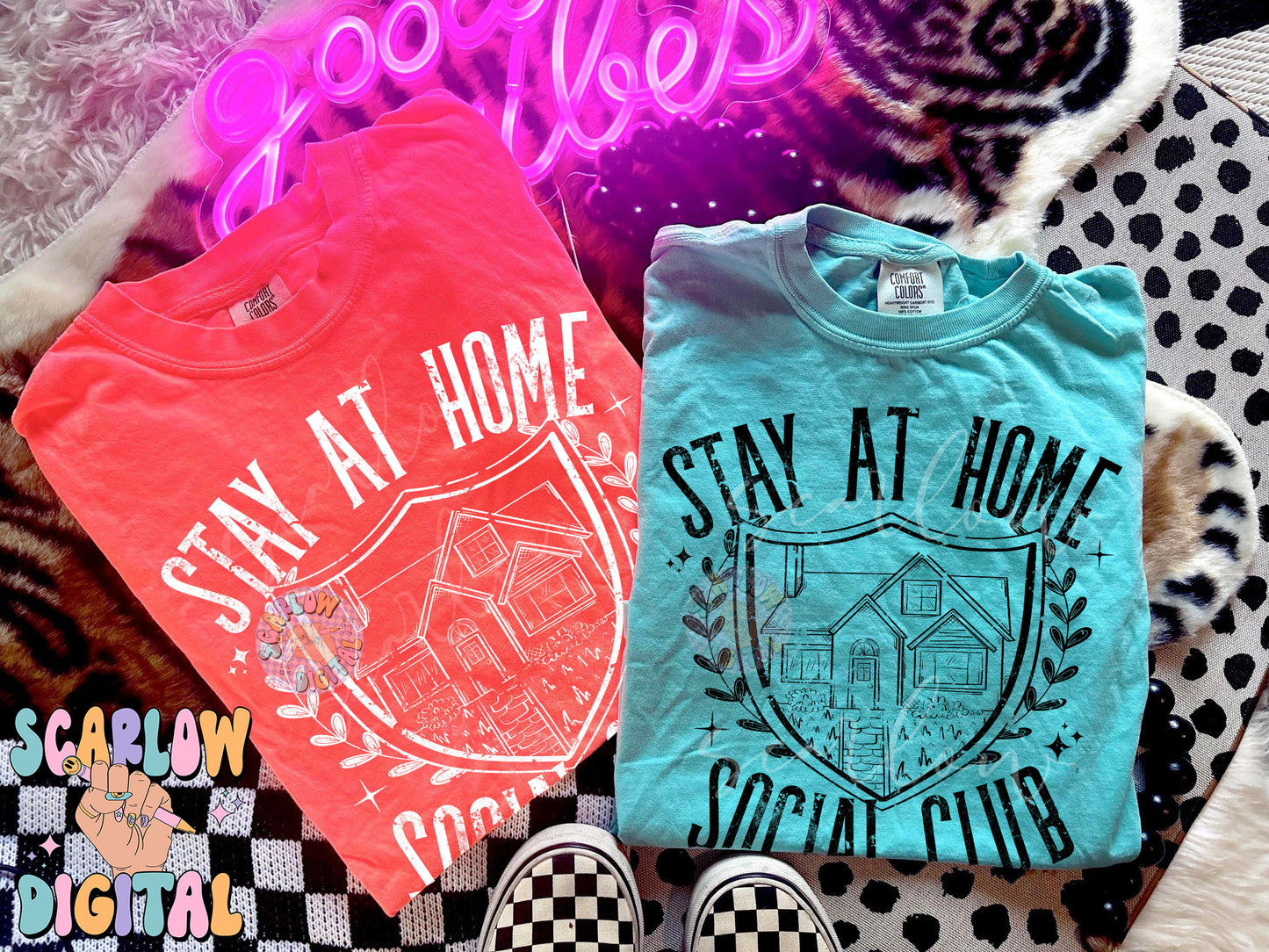Stay at Home Social Club PNG Digital Design