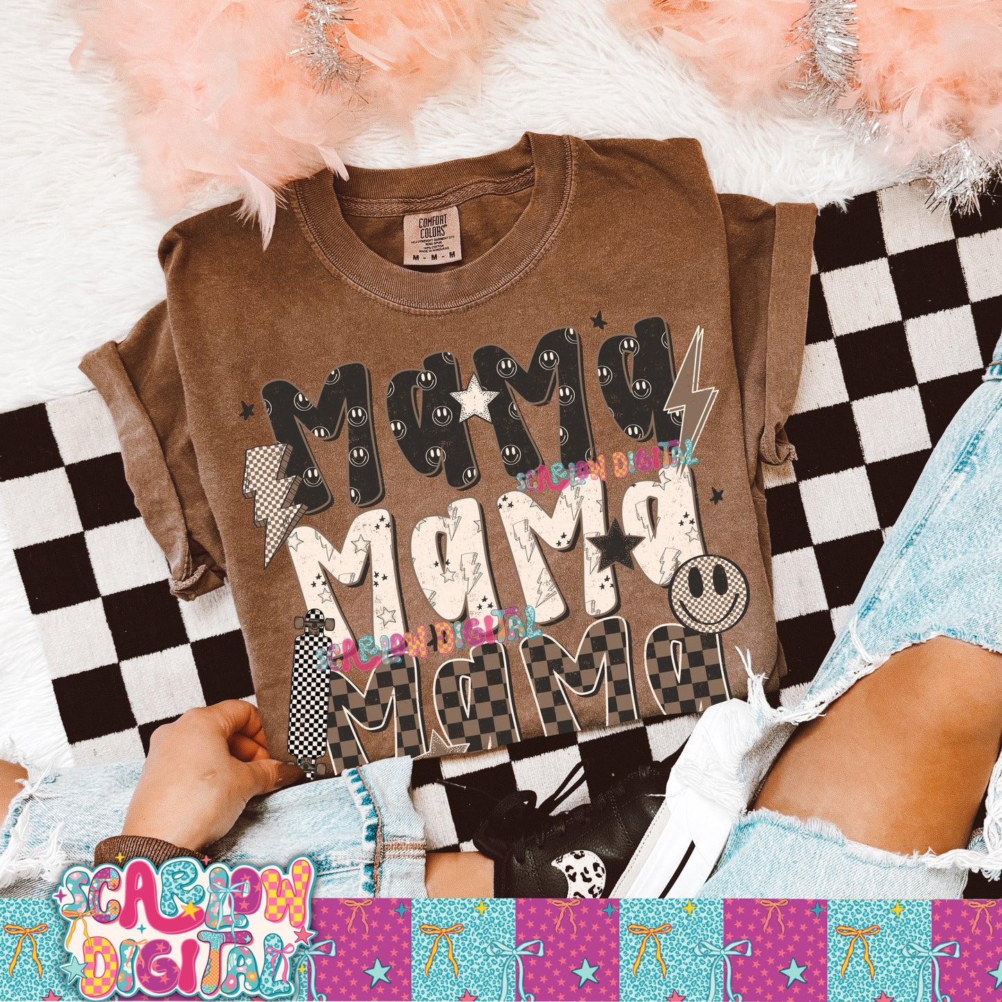 Grunge Mama PNG Digital Design