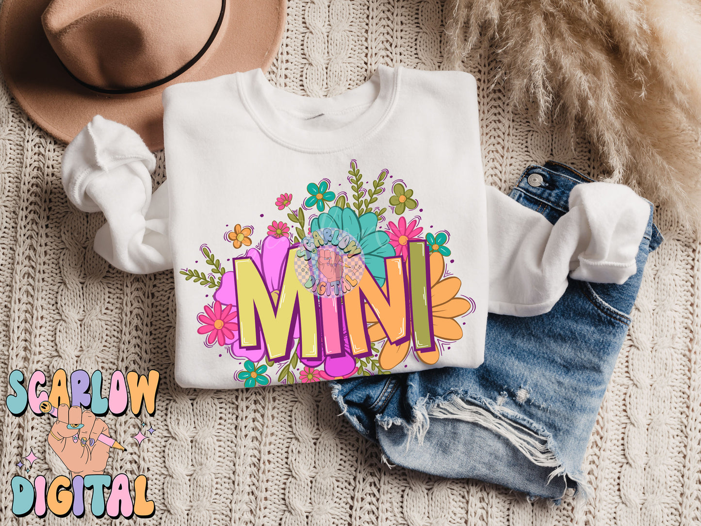 Floral Mini PNG-Flowers Sublimation Digital Design Download-png for kids, mama mini png, girl png, flower mini png, summer girl png