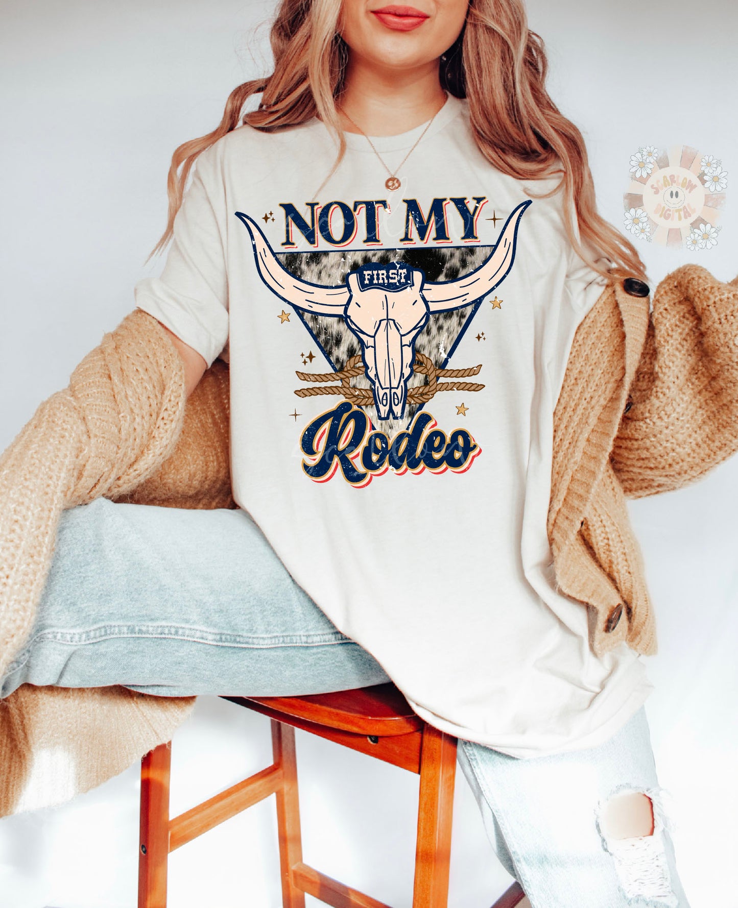 Not My First Rodeo PNG-Western Sublimation Digital Design Download-bull skull png, desert png, cowboy png, cowhide png, yeehaw png designs