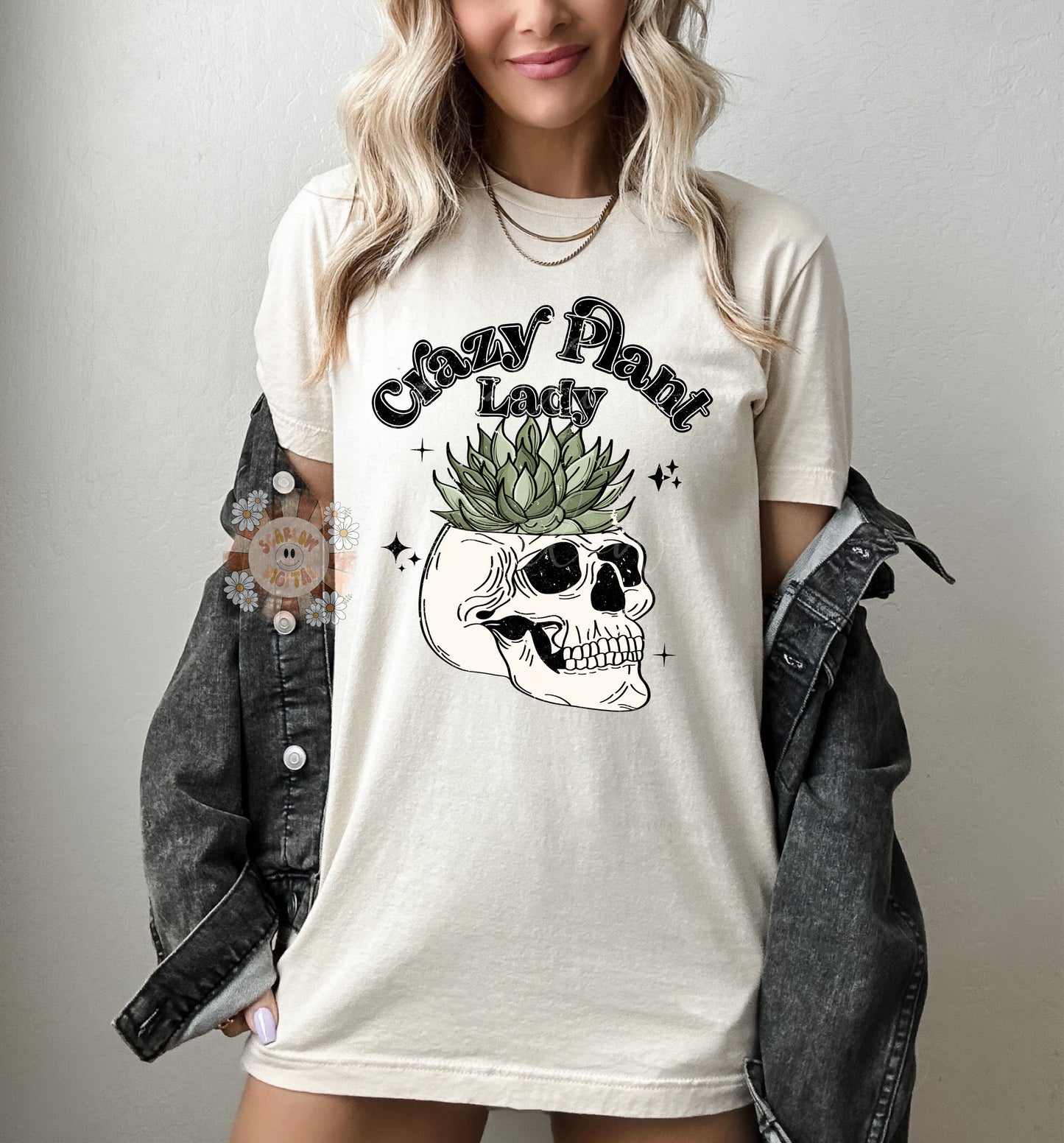 Crazy Plant Lady PNG-Skull Sublimation Digital Design Download-succulent png, skeleton png, grungy png, plant lover png, plants png design