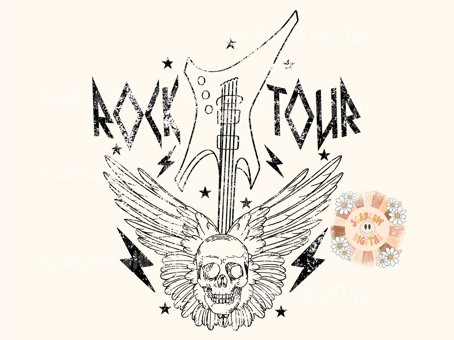 Rock Tour PNG-Grunge Sublimation Digital Design