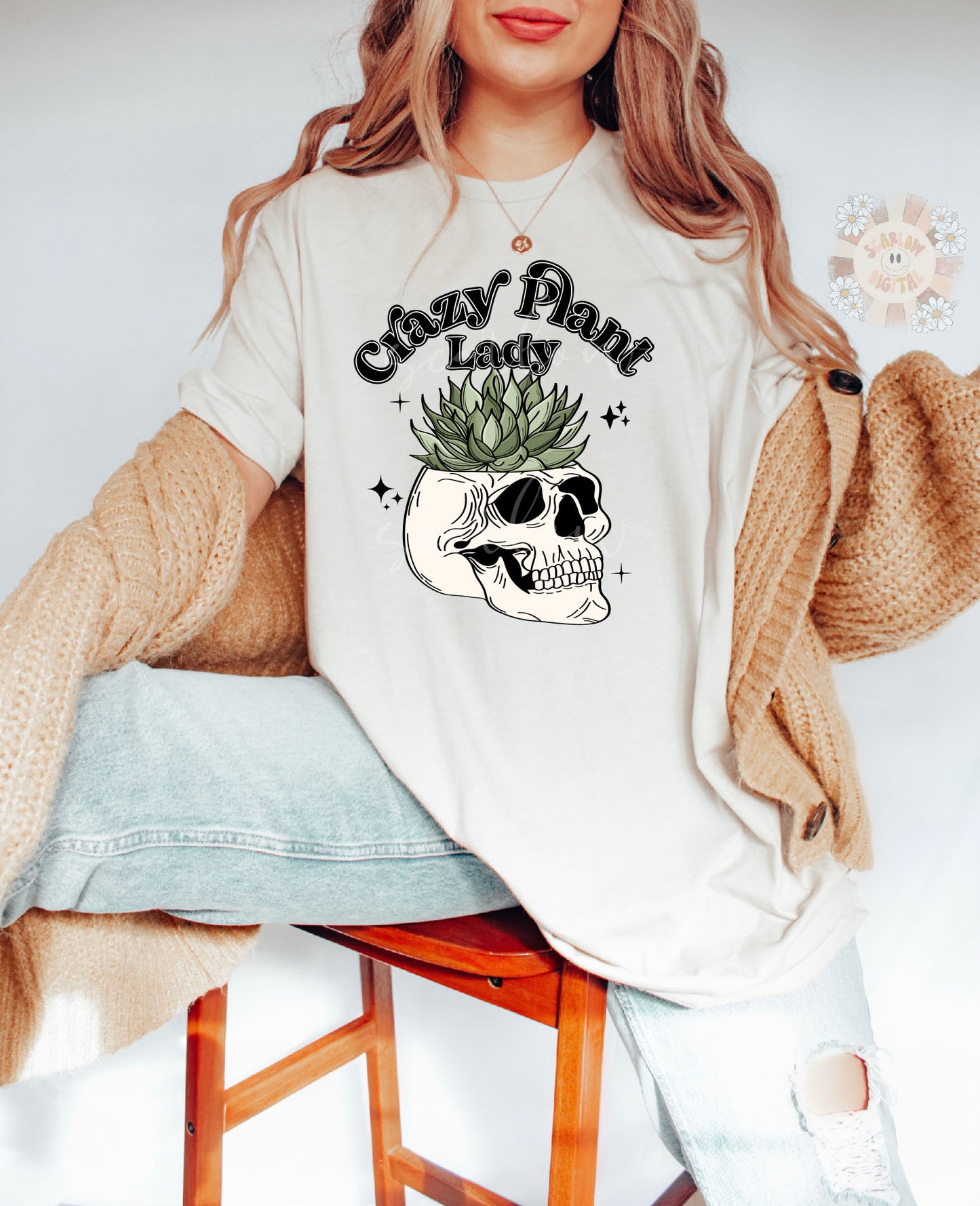 Crazy Plant Lady PNG-Skull Sublimation Digital Design Download-succulent png, skeleton png, grungy png, plant lover png, plants png design