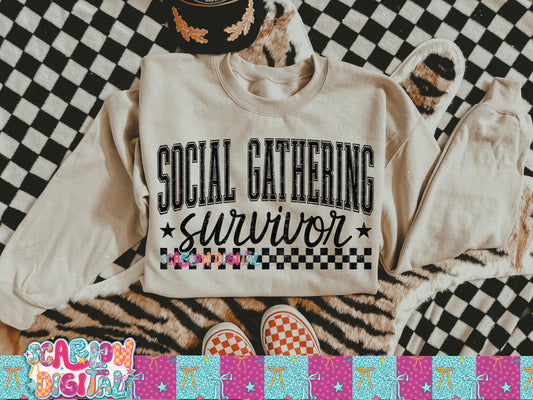 Social Gathering Survivor PNG Digital Design