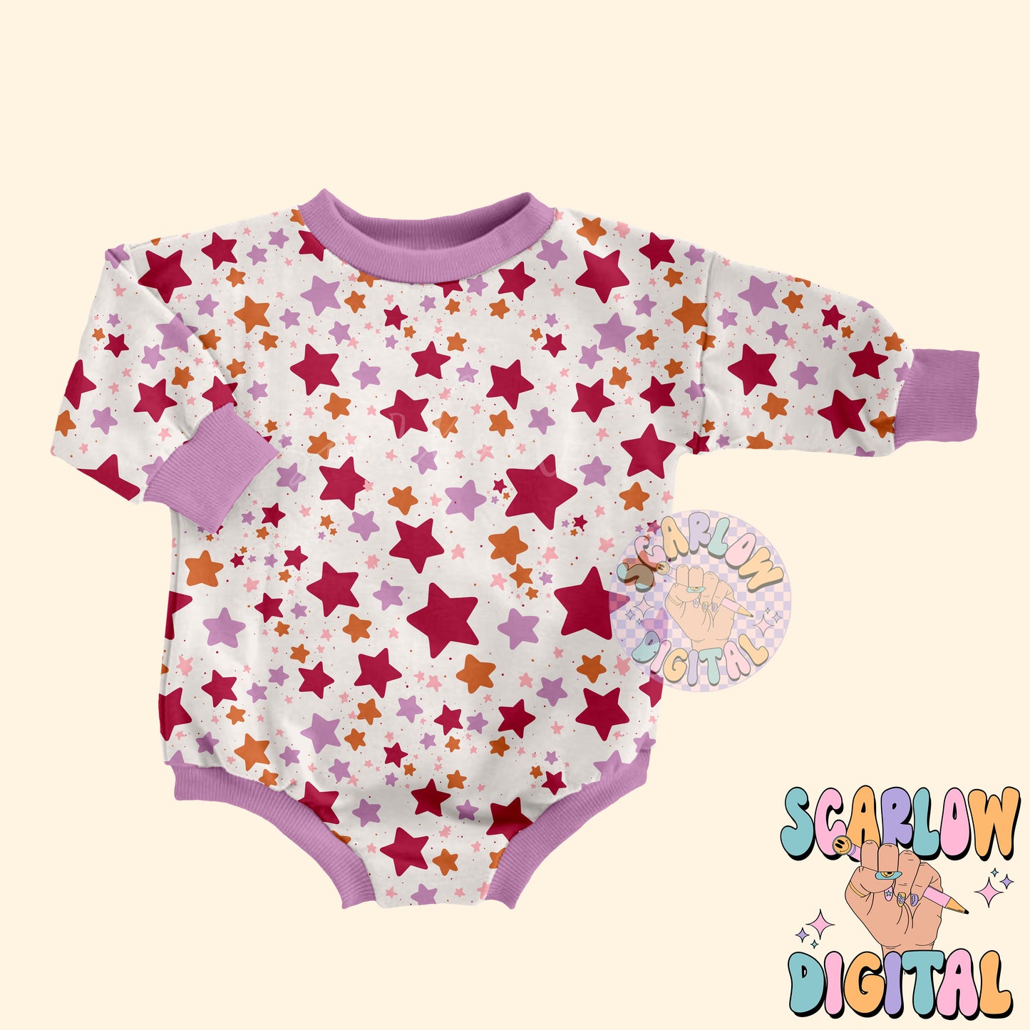 Colorful Stars Seamless Pattern-Retro Sublimation Digital Design Download-preppy seamless pattern, girl seamless pattern, celestial seamless