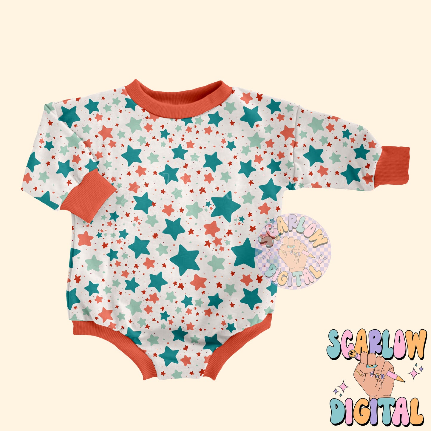 Patriotic Stars Seamless Pattern