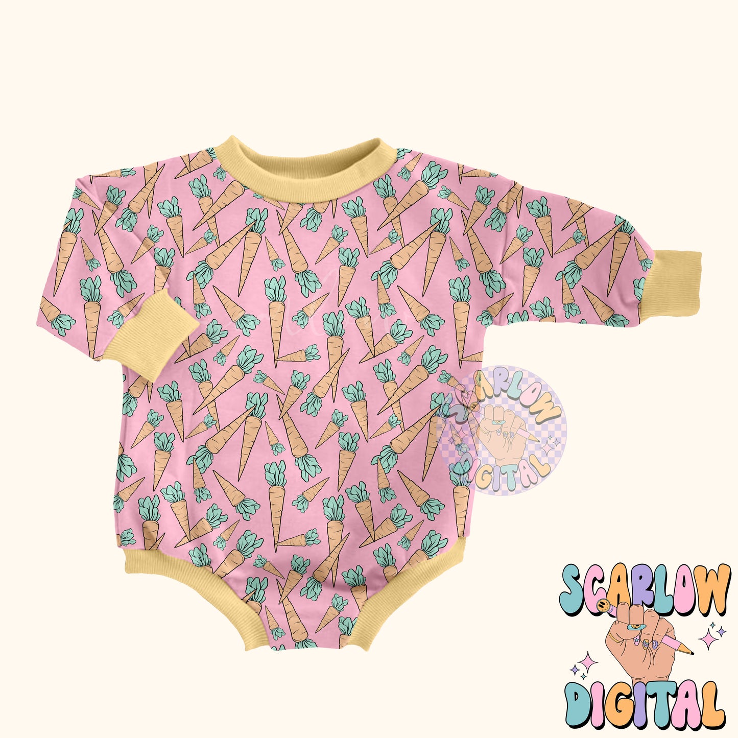 Carrots Seamless Pattern-Easter Sublimation Digital Design Download-girl easter seamless pattern, seamless files for girls, girly easter