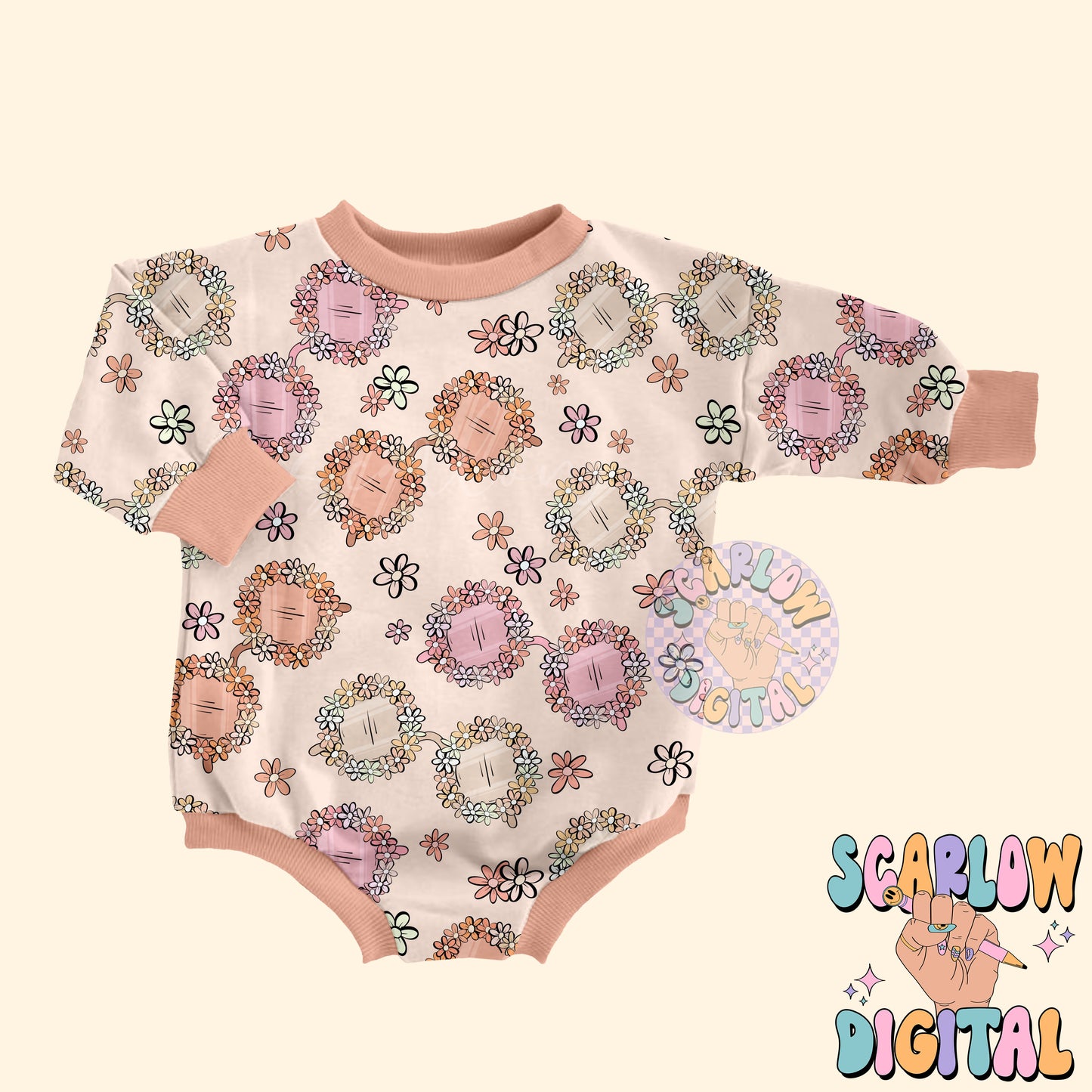 Floral Sunglasses Seamless Pattern-Summer Sublimation Digital Design Download-flowers seamless pattern, boho girly seamless, summer designs