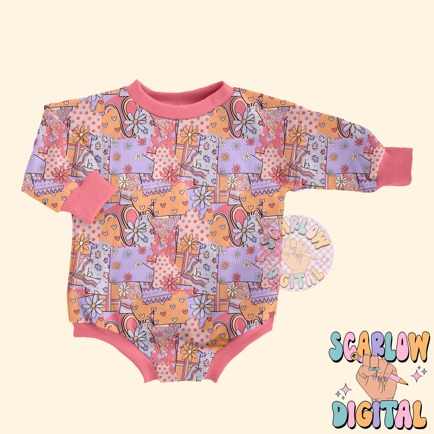 Retro Floral Patchwork Seamless Pattern