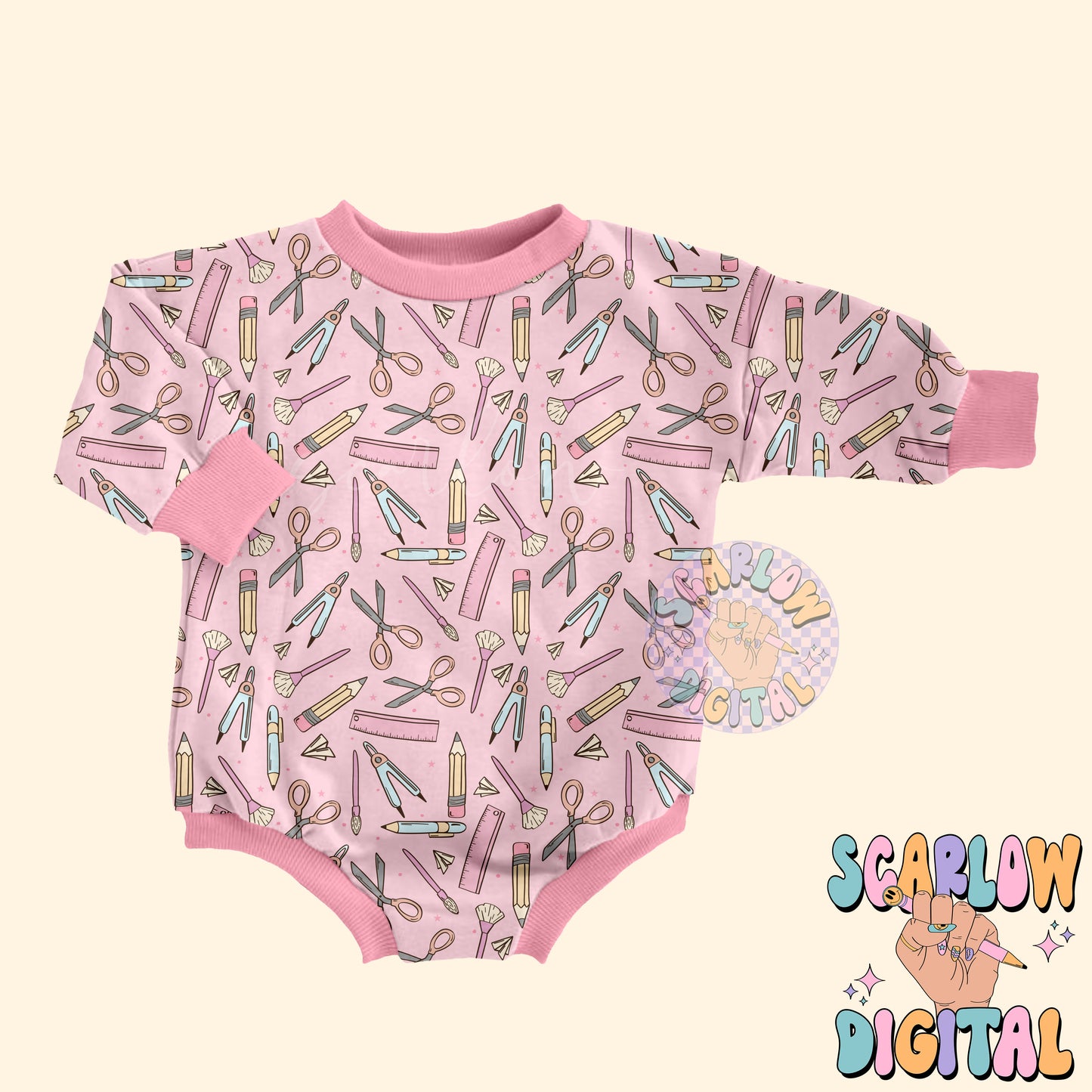 School Doodles Seamless Pattern Digital Design