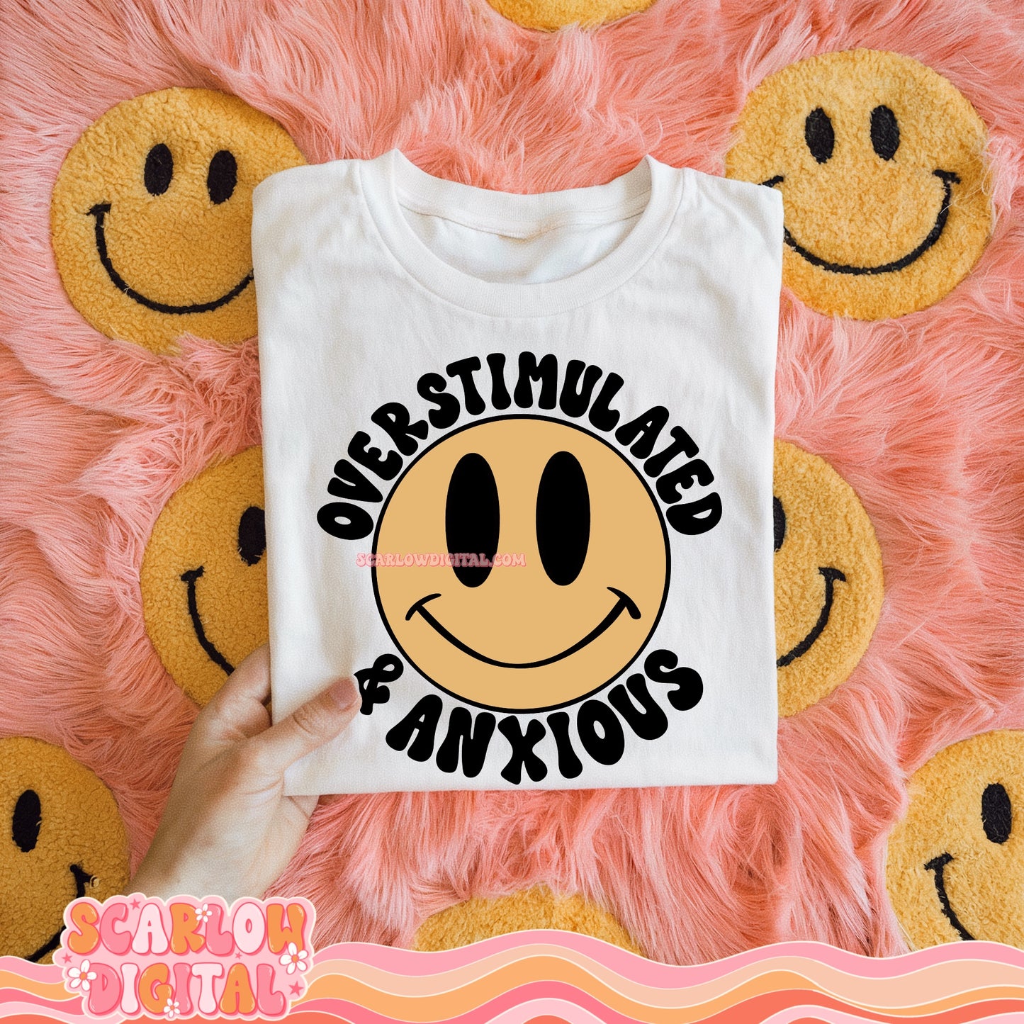 Overstimulated & Anxious PNG Digital Design