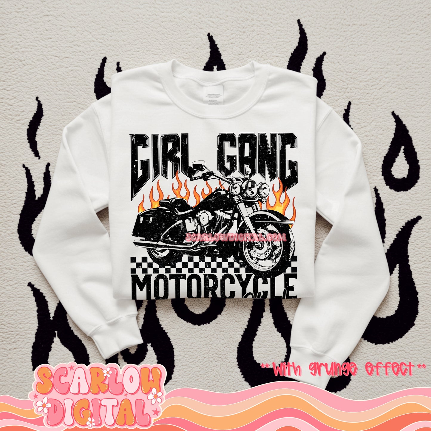 Girl Gang Motorcycle Club PNG Digital Design