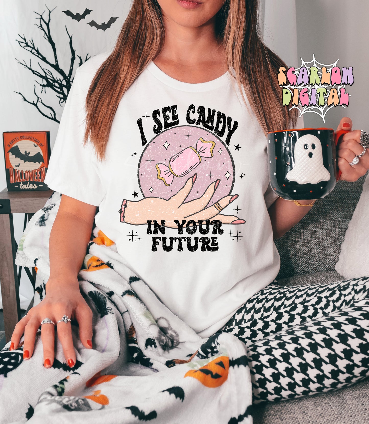 I See Candy in Your Future PNG-Halloween Sublimation Digital Design Download-witchcraft png, crystal ball png, trick or treat png, candy png