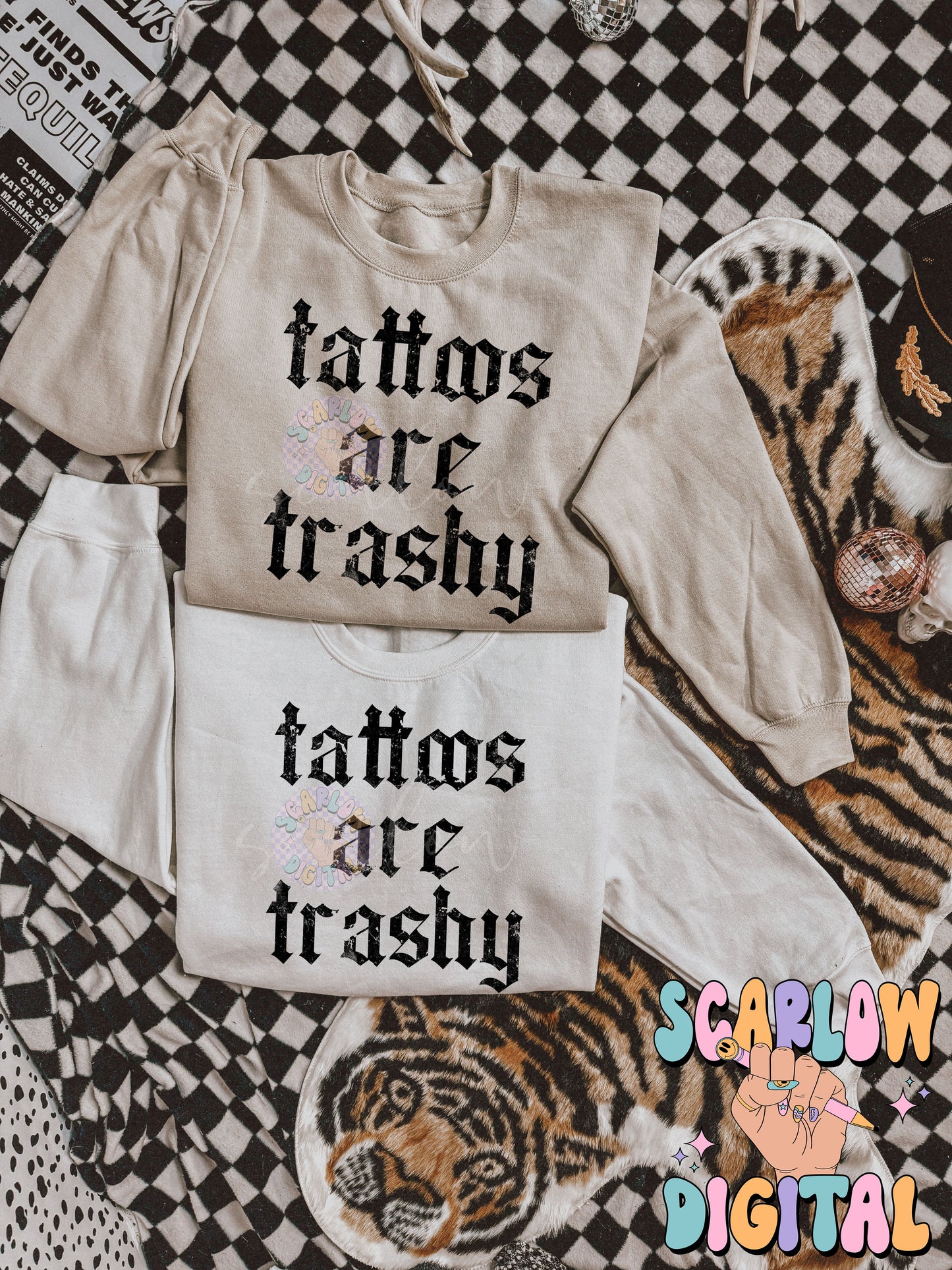 Tattoos Are Trashy PNG Digital Design Download, sarcastic png, funny png, inked png, tattooed png, png for adults, grunge png, edgy png