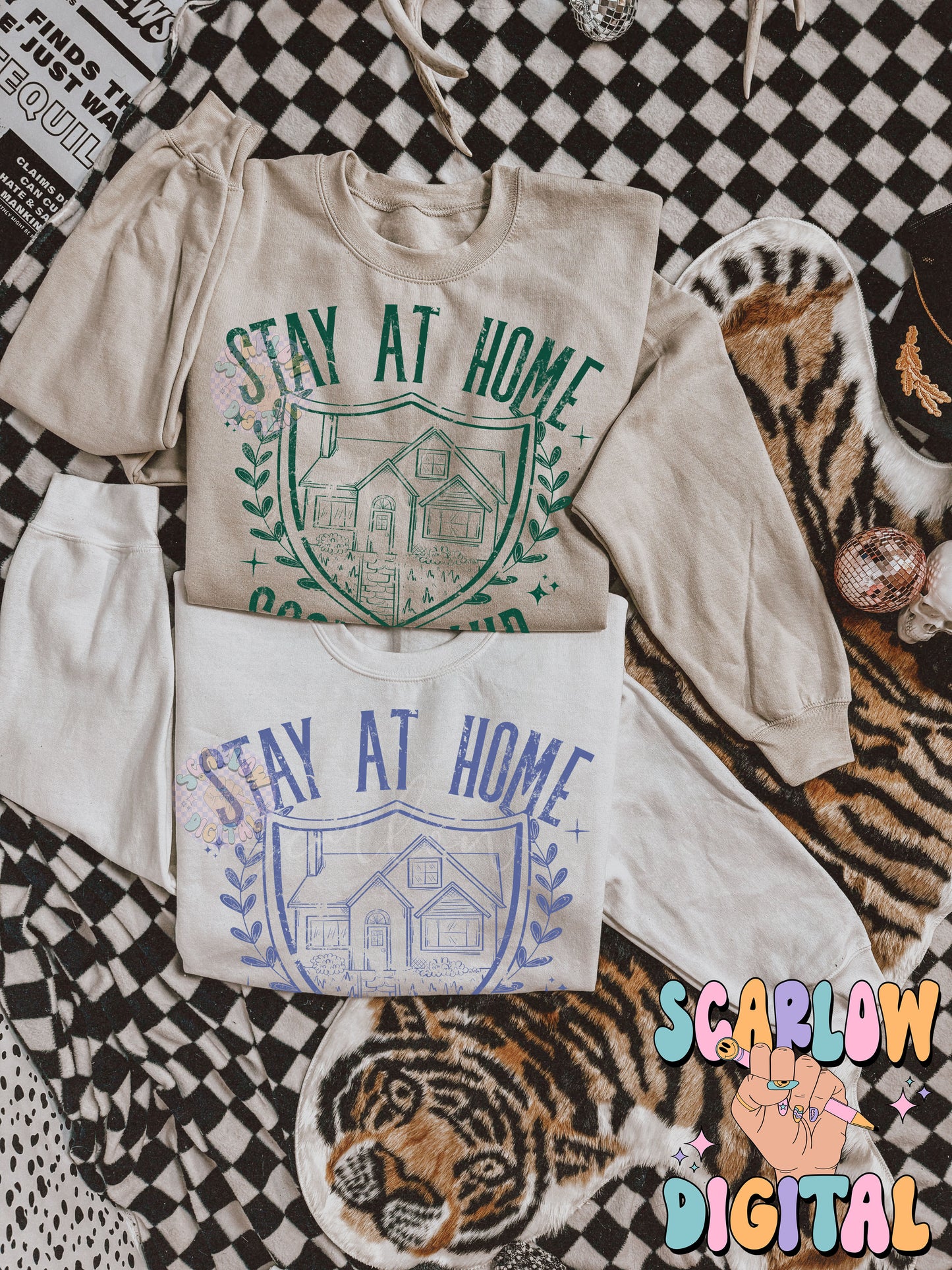 Stay at Home Social Club PNG Digital Design