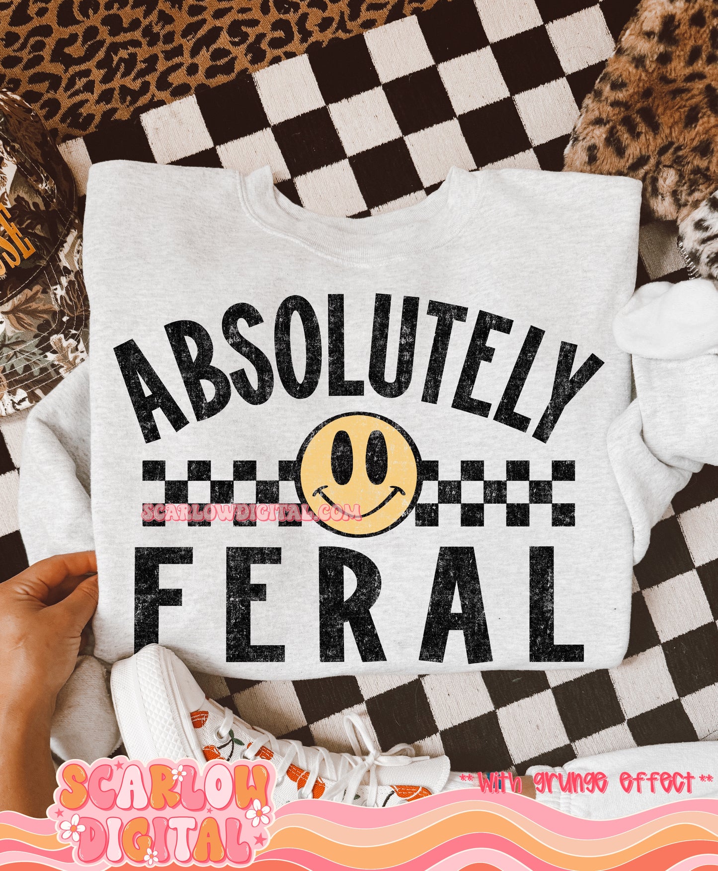 Absolutely Feral PNG Digital Design