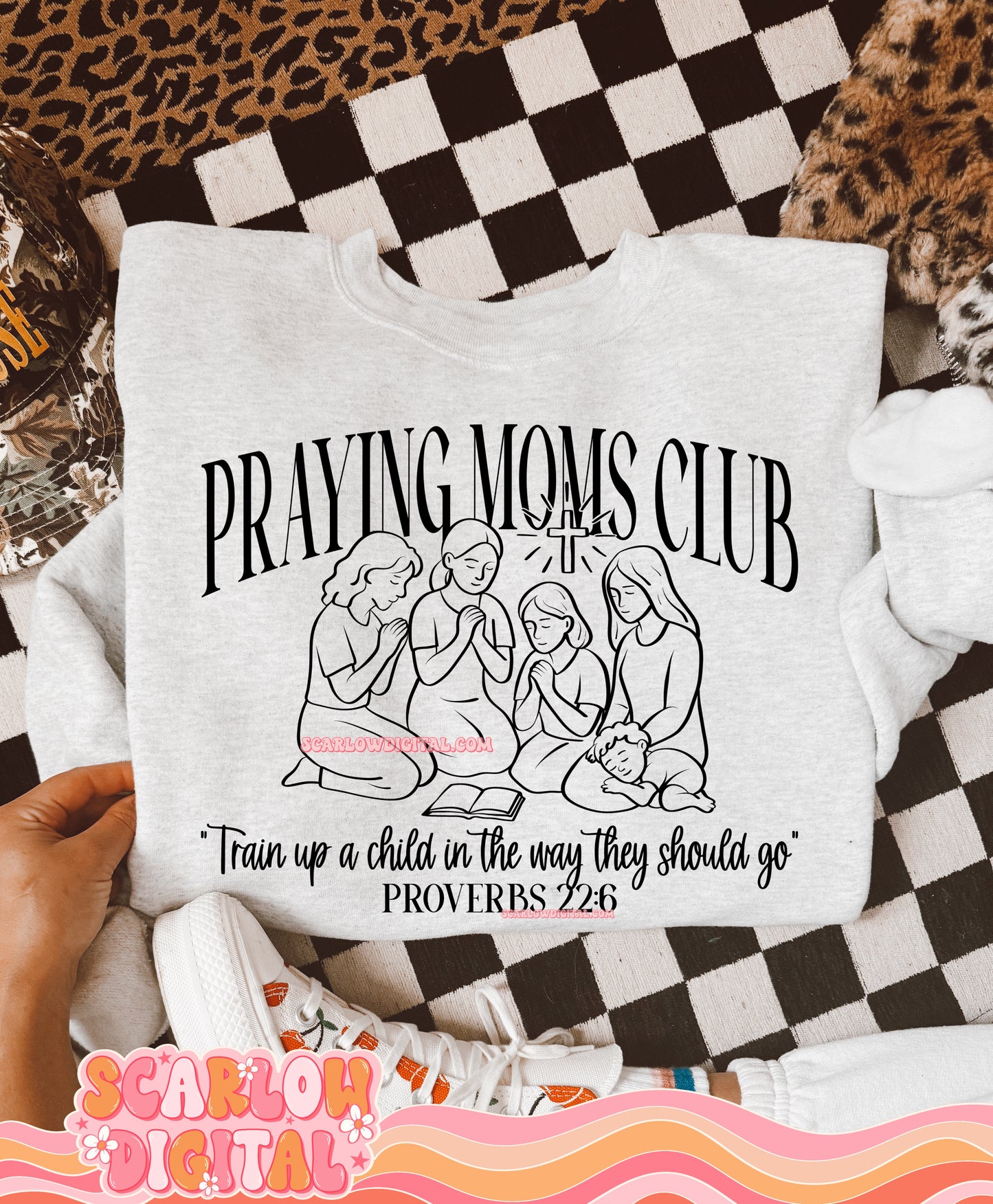 Praying Moms Club PNG Digital Design