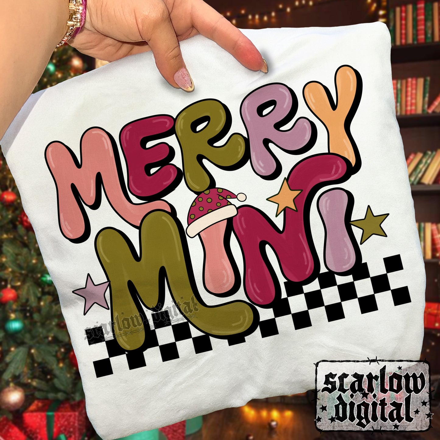 Merry Mini PNG Digital Design