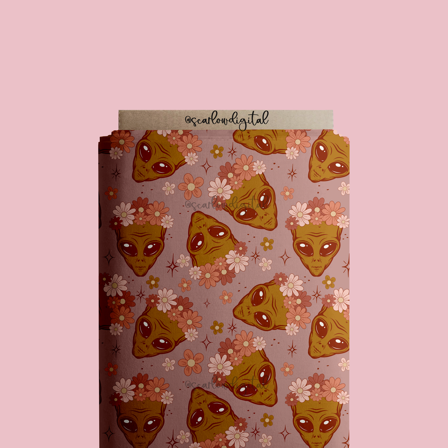 Alien Seamless Pattern-Floral Sublimation Digital Design Download-retro seamless pattern, Space seamless pattern, Girl sublimation designs