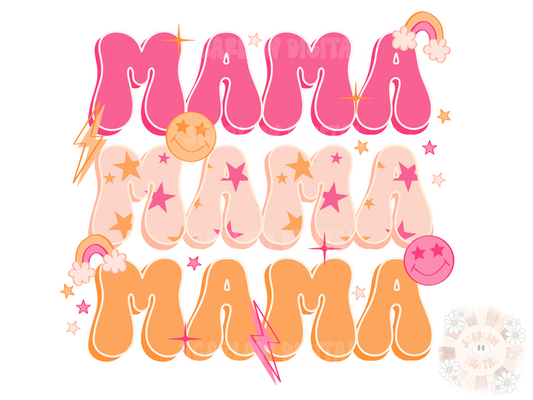Retro Mama PNG Sublimation Digital Design
