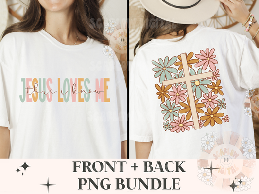 Jesus Loves Me Front and Back PNG Bundle Digital Design