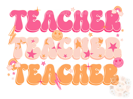 Teacher PNG-Retro Sublimation Digital Design Download-educator png, back to school png, school teacher png, boho teacher png, teaching png