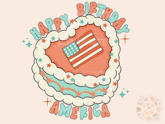 Happy Birthday America PNG-Fourth of July Sublimation Digital Design Download-stars png, stars and stripes png, patriotic png, july 4th png