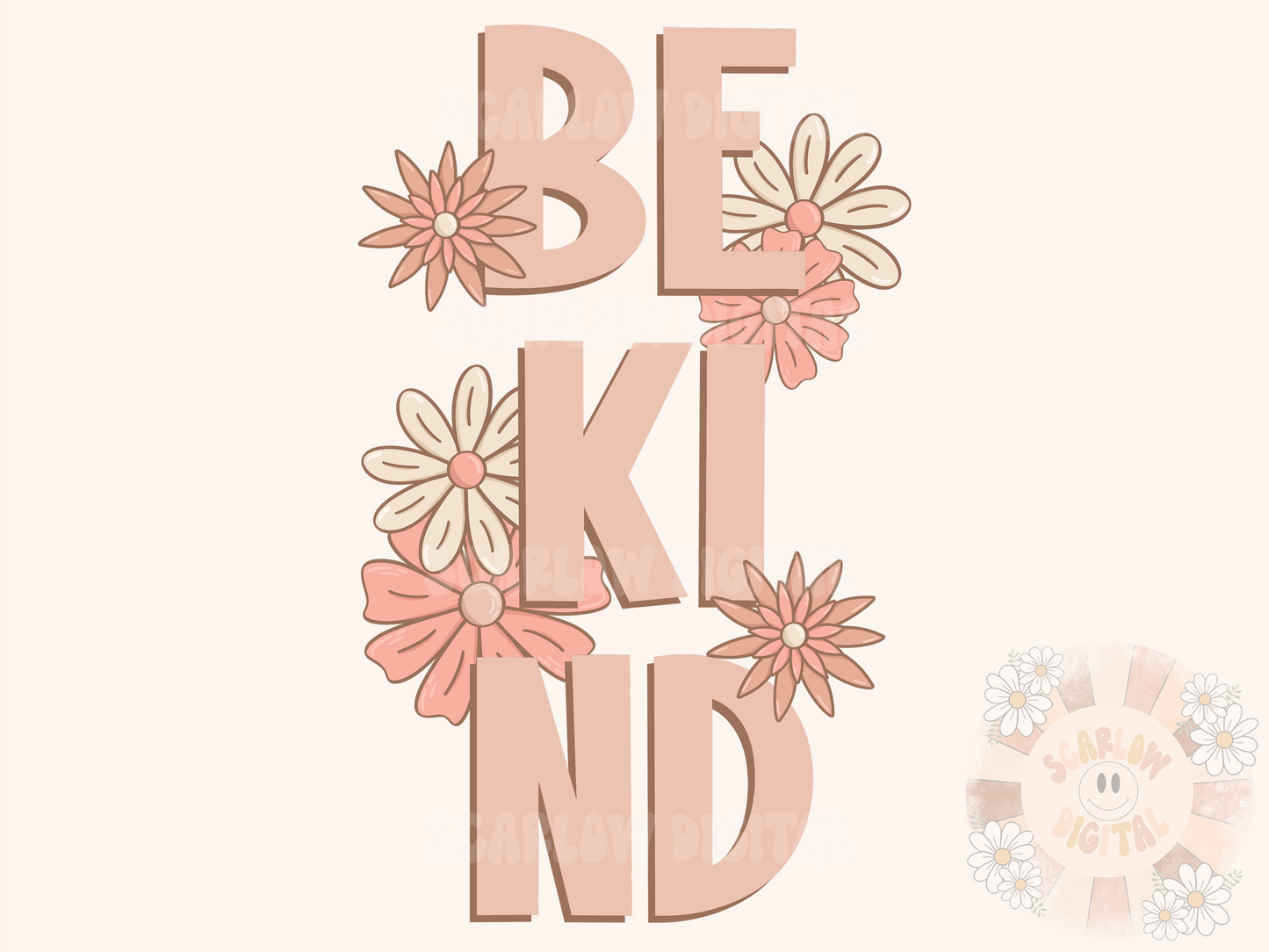 Be Kind PNG-Flowers Sublimation Digital Design Download-floral png, inspirational png, motivational png, trendy png, png designs for women
